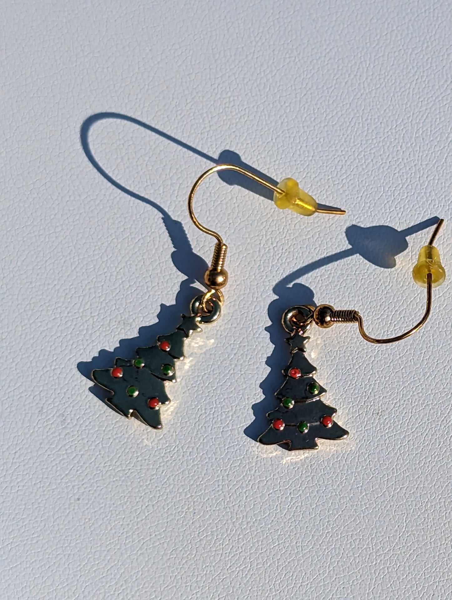Golden Holiday Tree Earrings