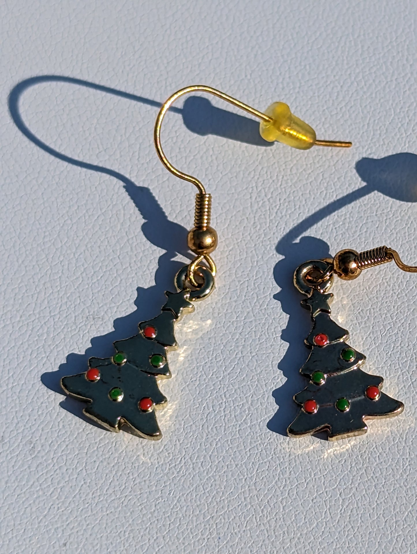 Golden Holiday Tree Earrings