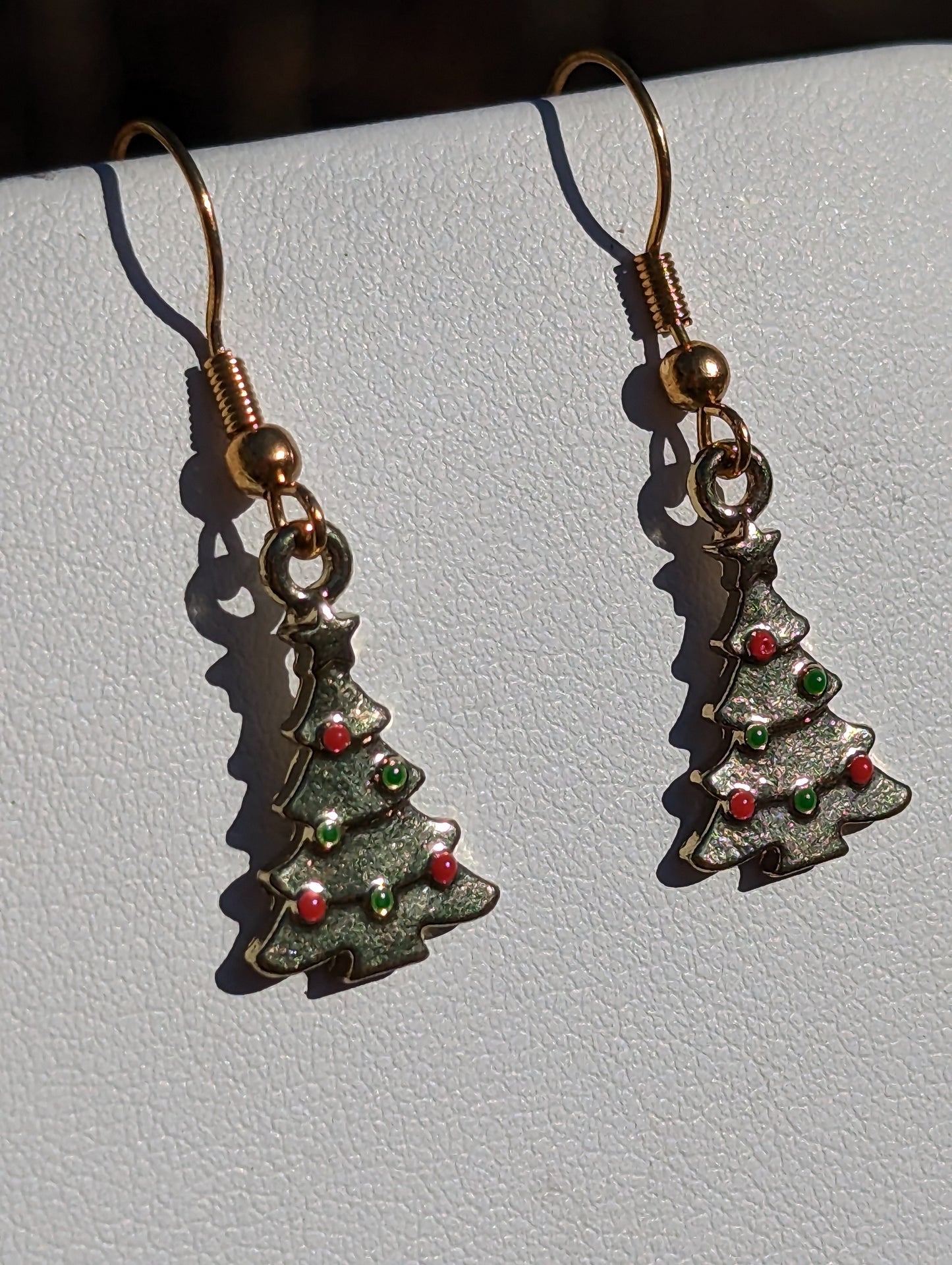 Golden Holiday Tree Earrings