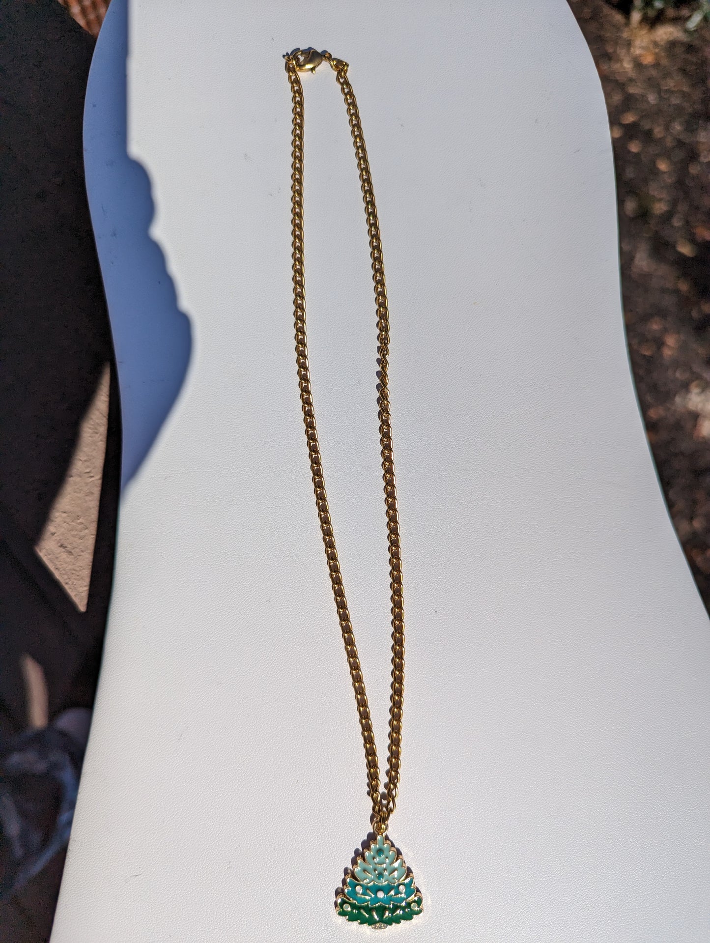 14k Gold Plated Chain with Tree Charm