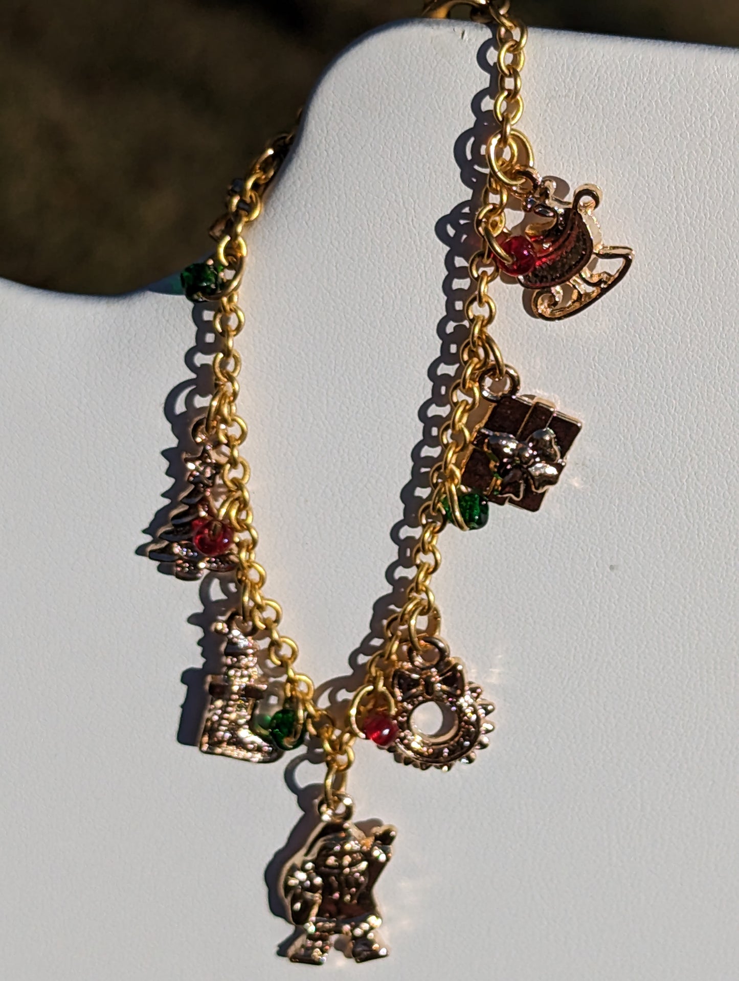Gold-tone Christmas Charm Bracelet