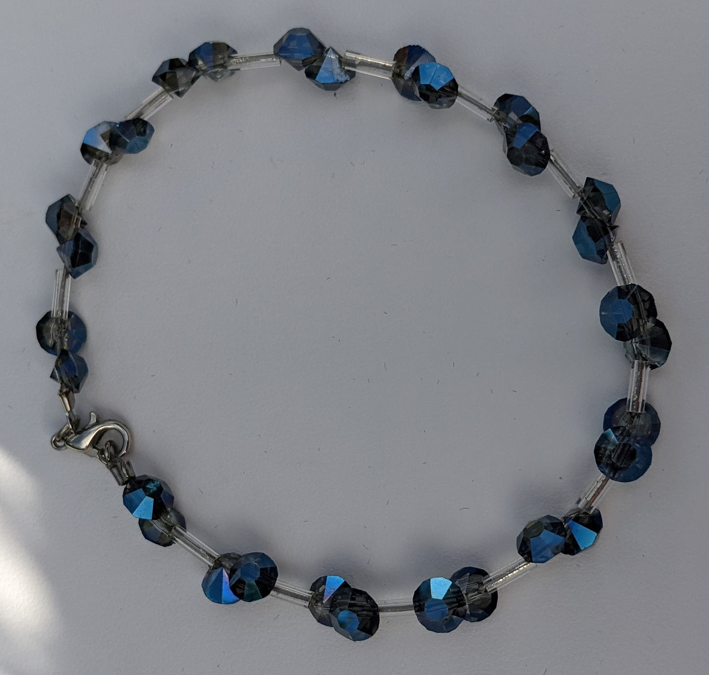 Blue Swarovski Hand-beaded Long Bracelet