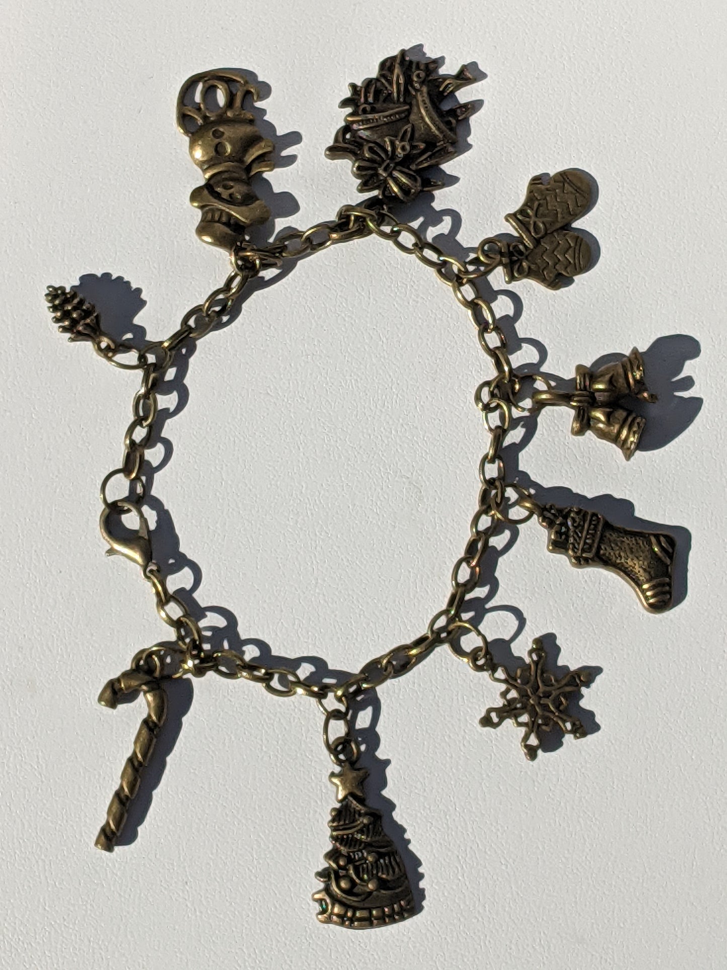 Bronze Holiday Charm Bracelet