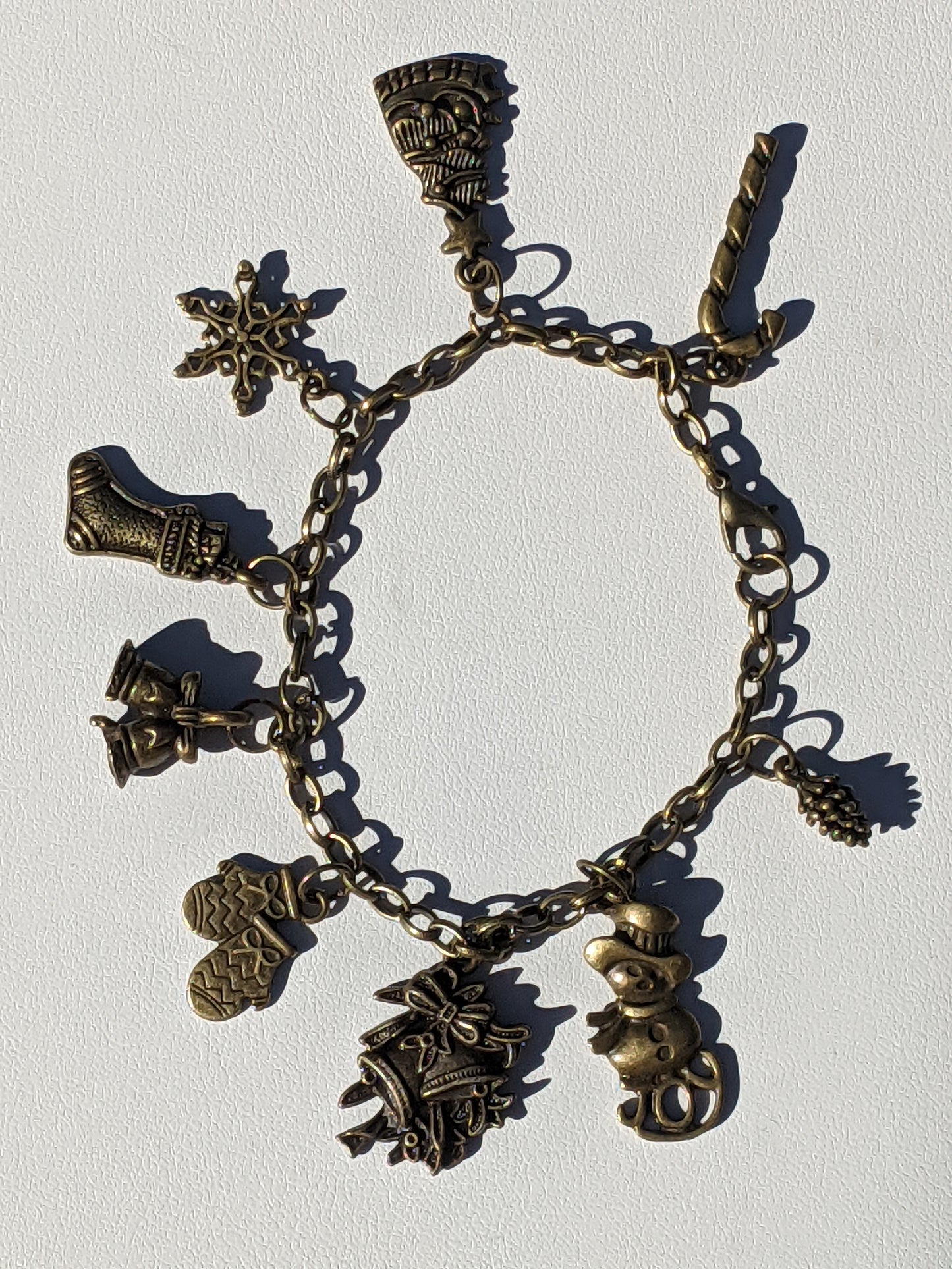 Bronze Holiday Charm Bracelet