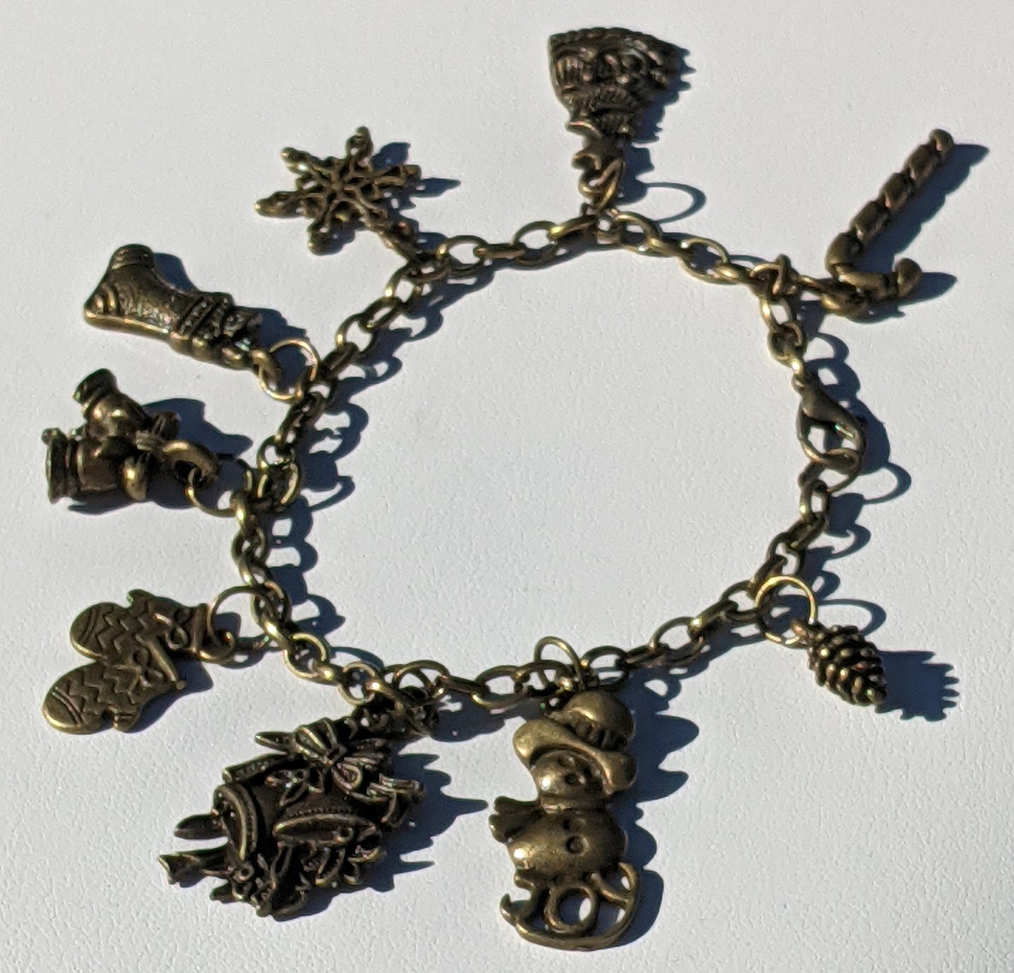 Bronze Holiday Charm Bracelet