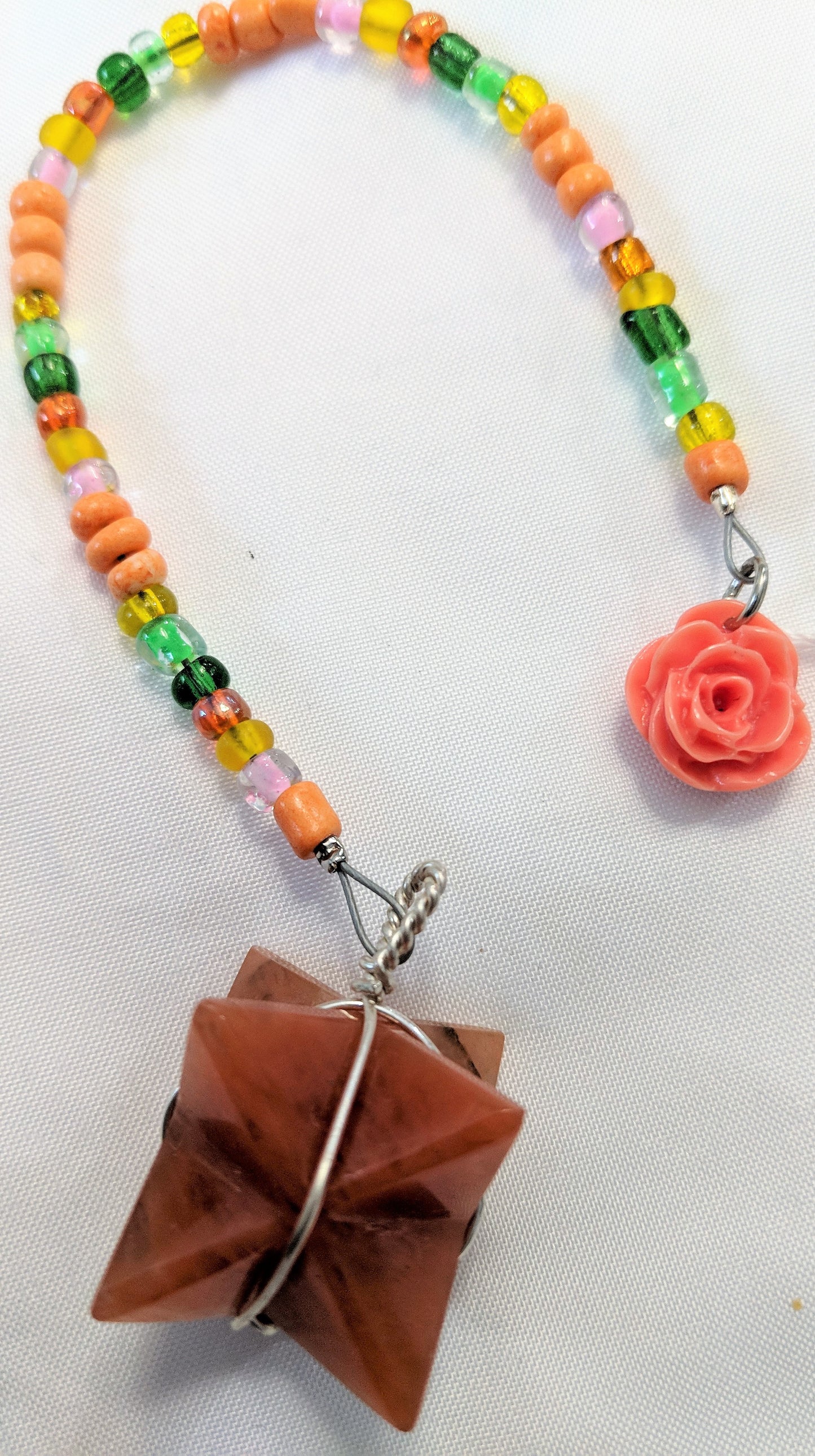 Carnelian Merkaba Rose Pendulum (reiki blessed)