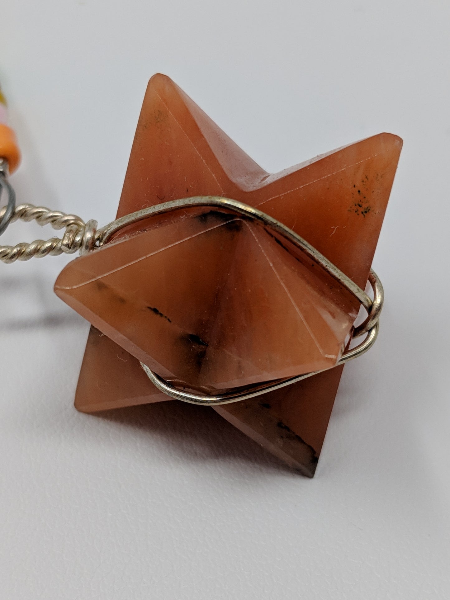 Carnelian Merkaba Rose Pendulum (reiki blessed)