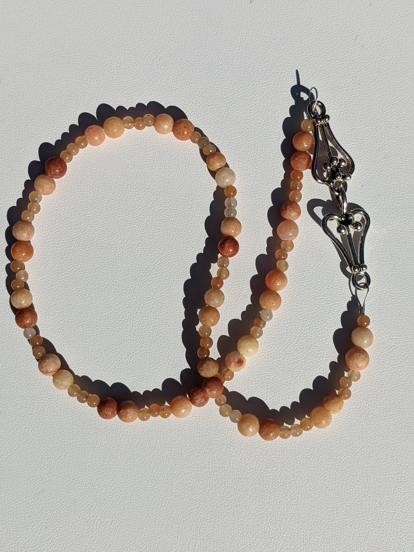 Carnelian Necklace with Art Deco Heart Clasp