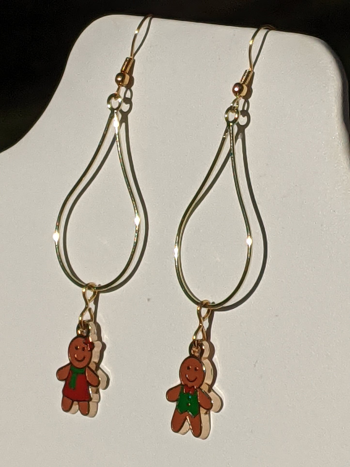 Gingerbread People Gold-tone Hoop Earrings