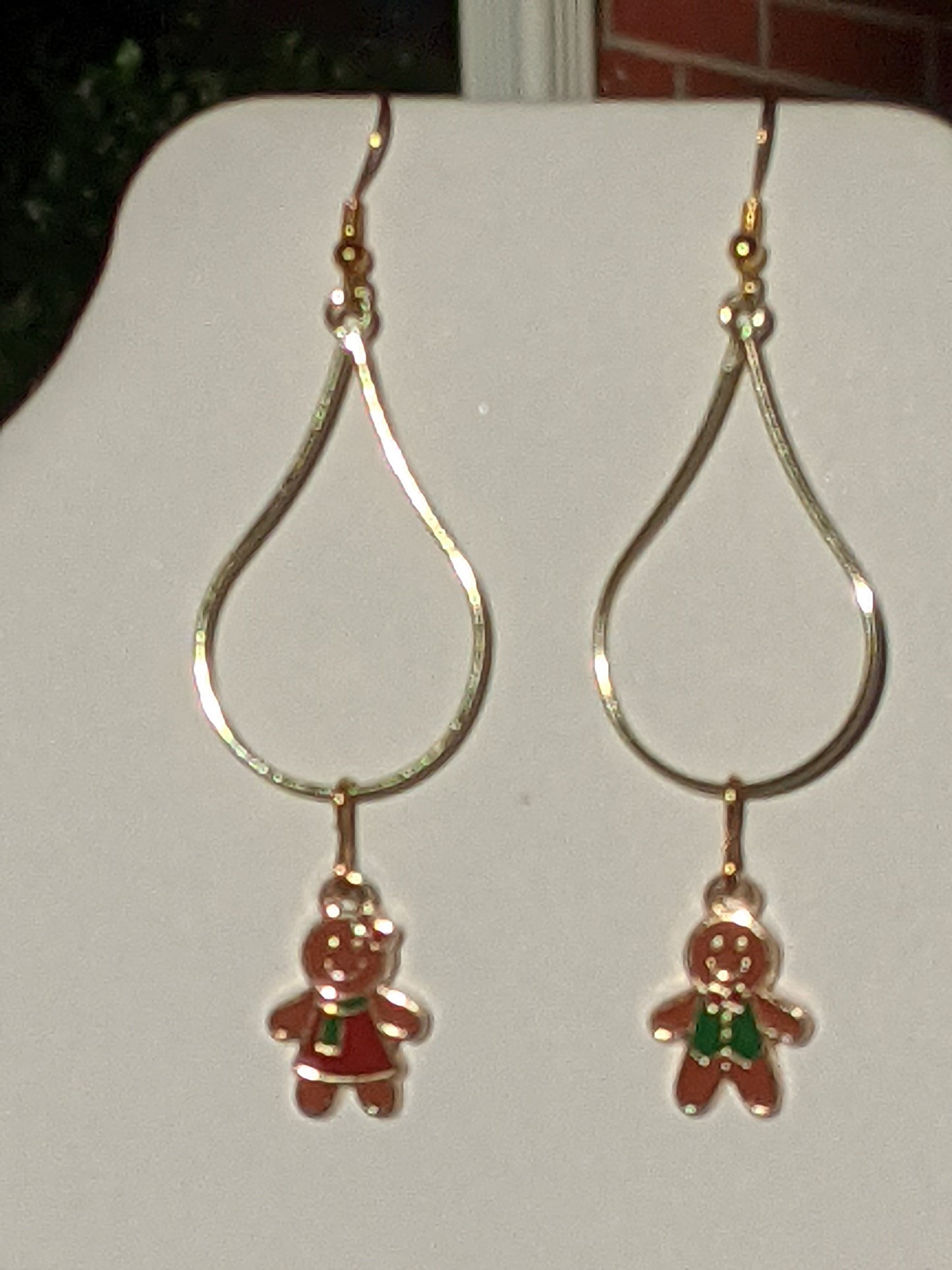 Gingerbread People Gold-tone Hoop Earrings