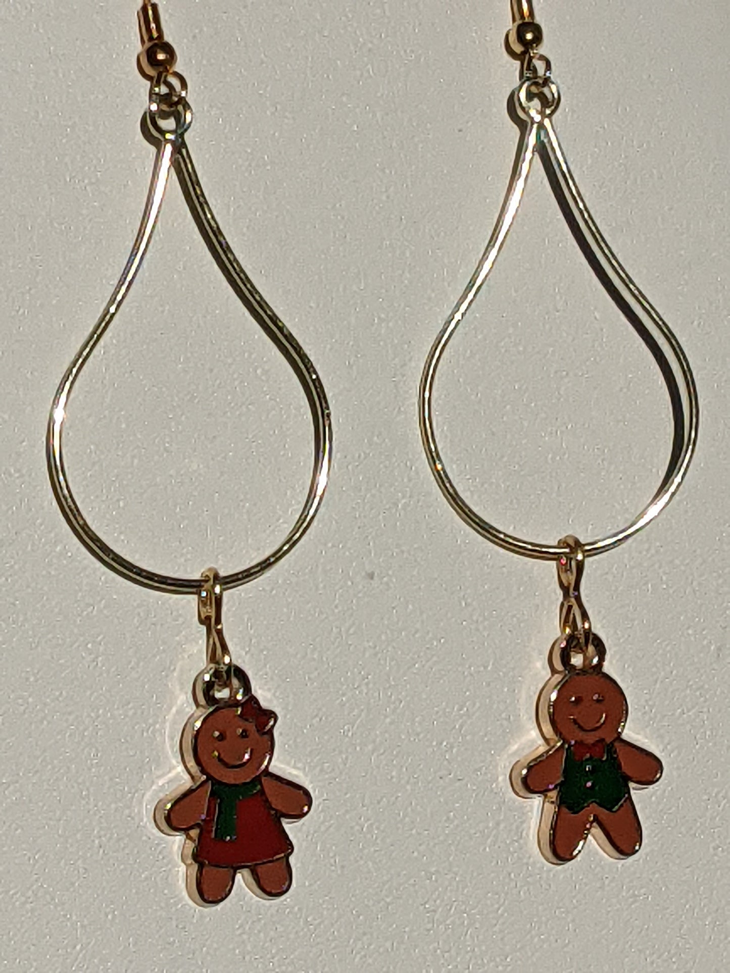Gingerbread People Gold-tone Hoop Earrings