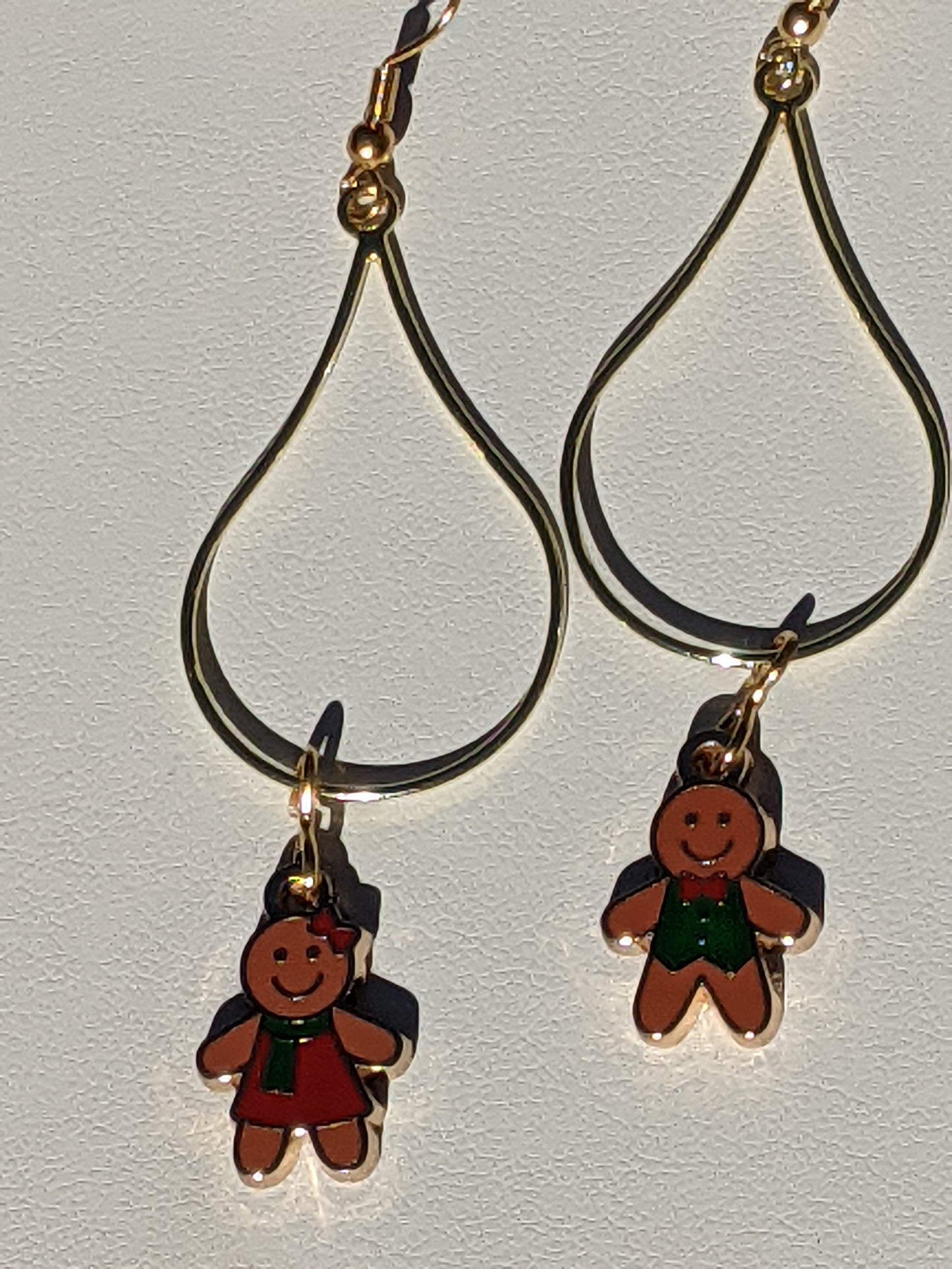 Gingerbread People Gold-tone Hoop Earrings