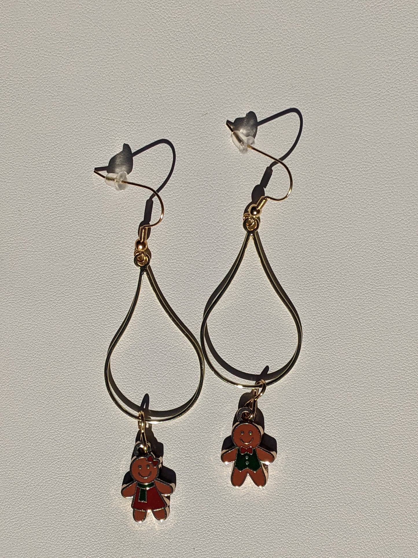 Gingerbread People Gold-tone Hoop Earrings