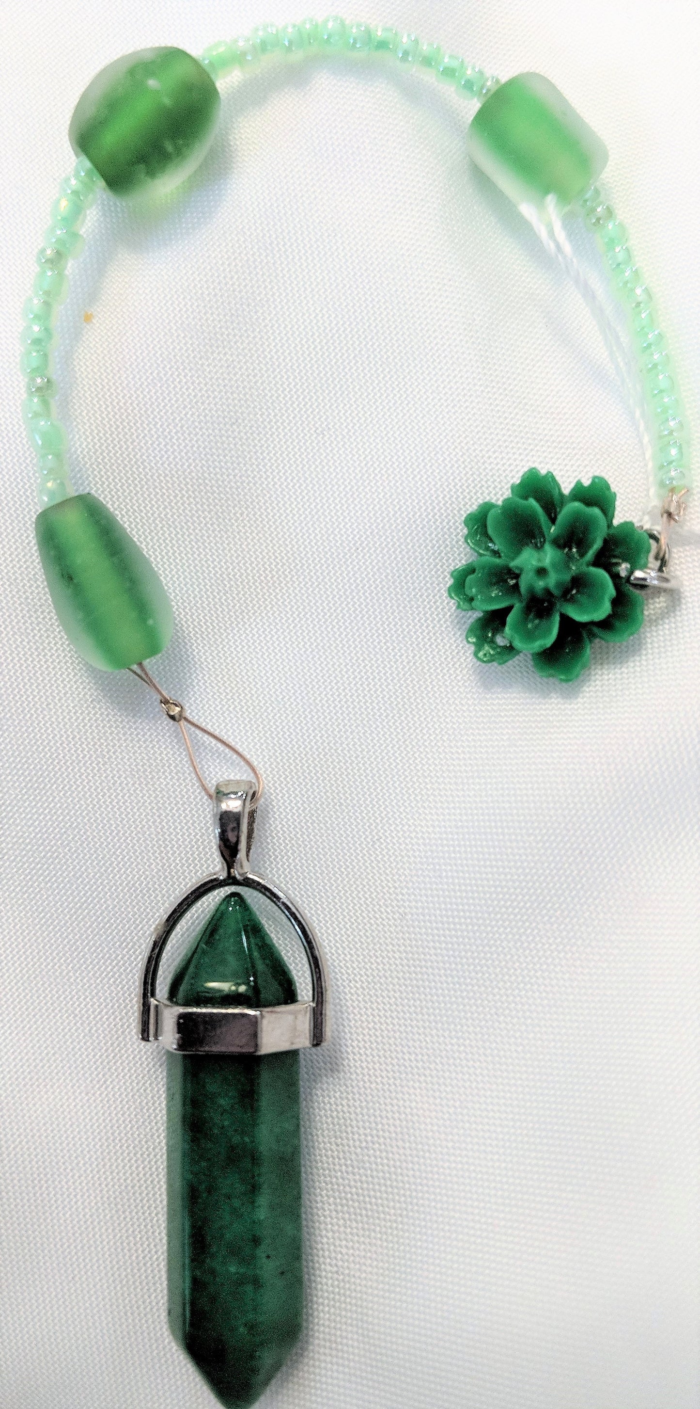 Green Agate Springtime Pendulum (Reiki blessed)