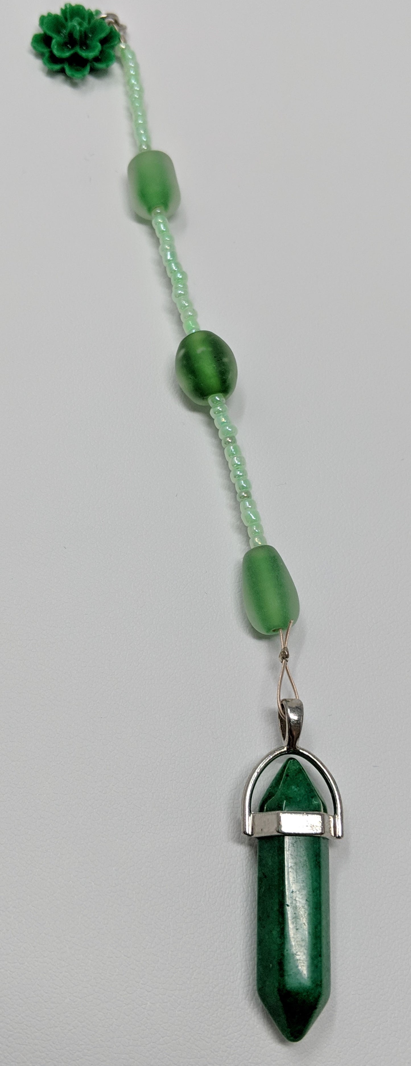 Green Agate Springtime Pendulum (Reiki blessed)