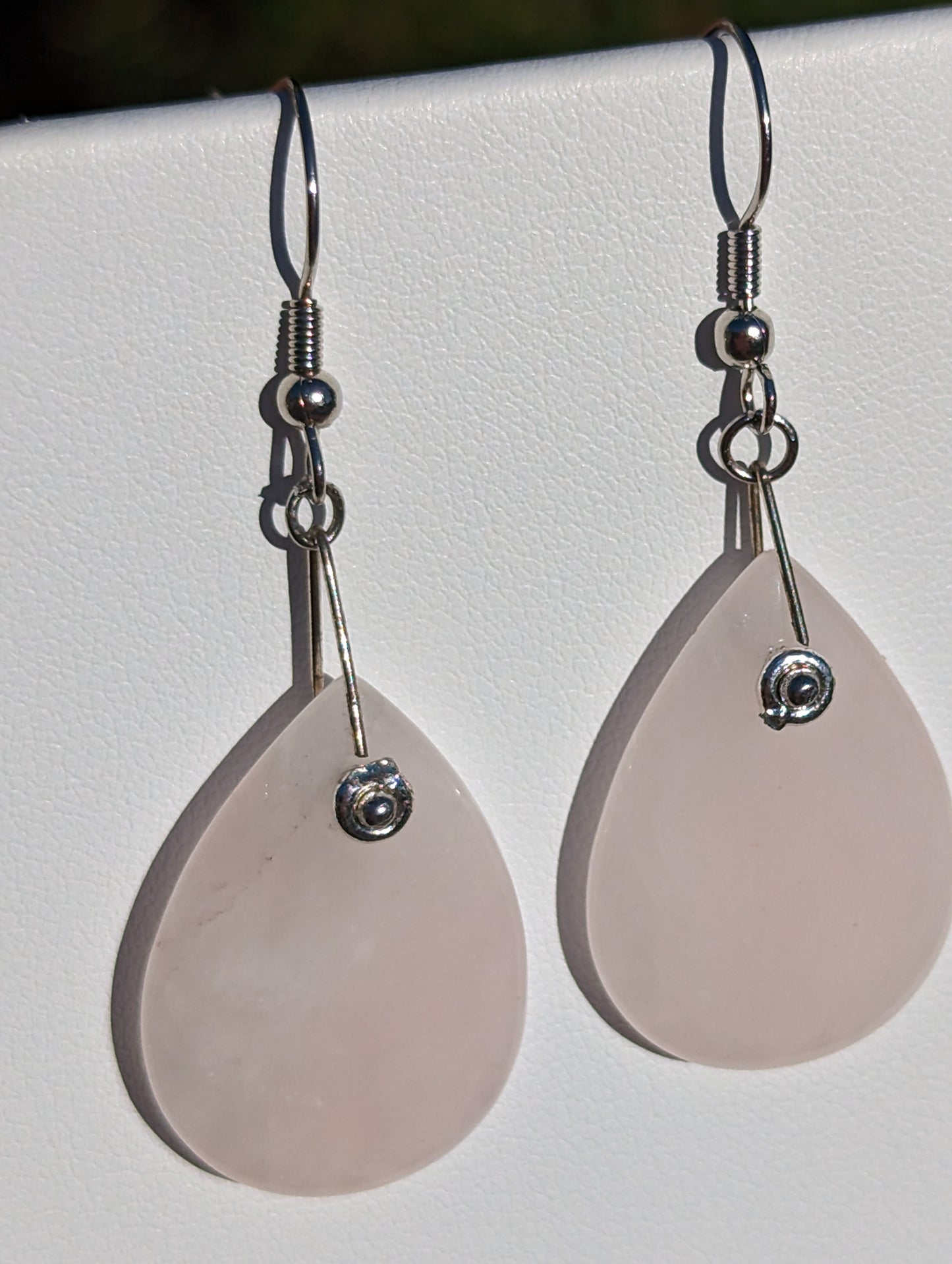 Rose Quartz Teardrop Earrings