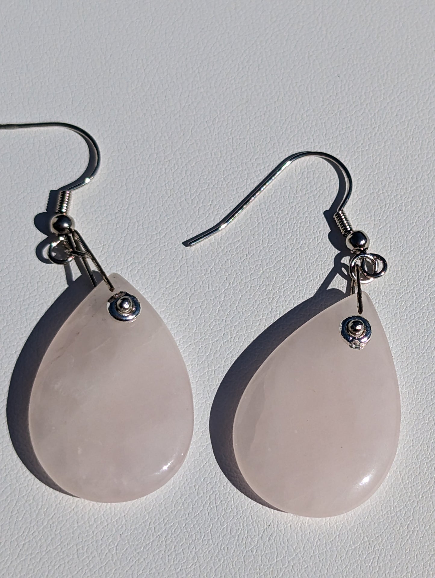 Rose Quartz Teardrop Earrings