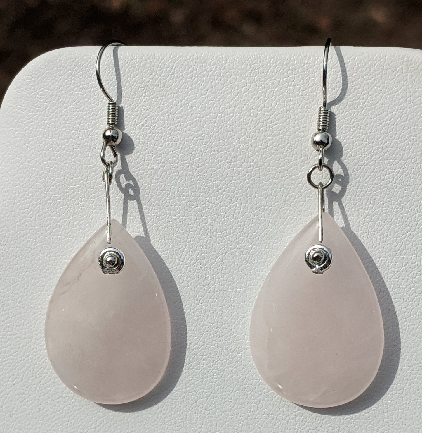 Rose Quartz Teardrop Earrings