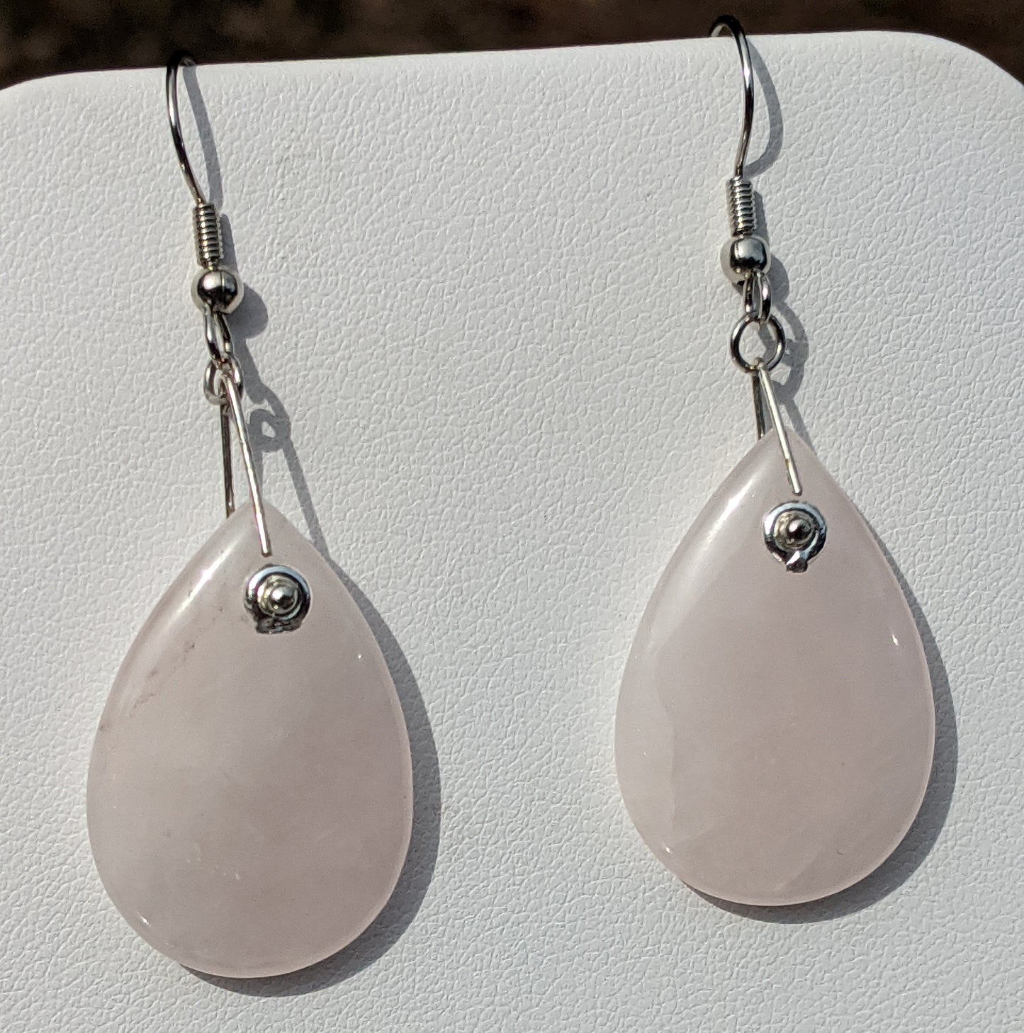 Rose Quartz Teardrop Earrings