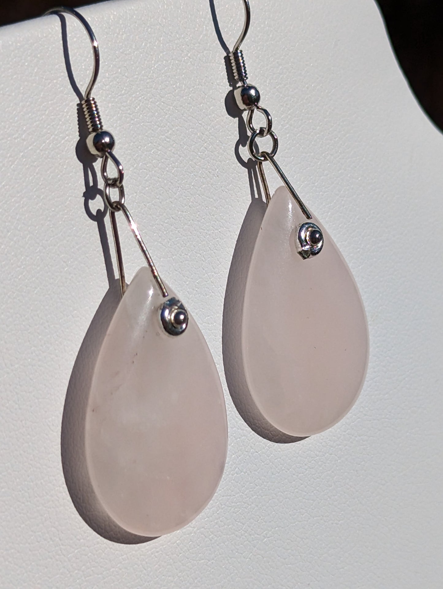 Rose Quartz Teardrop Earrings