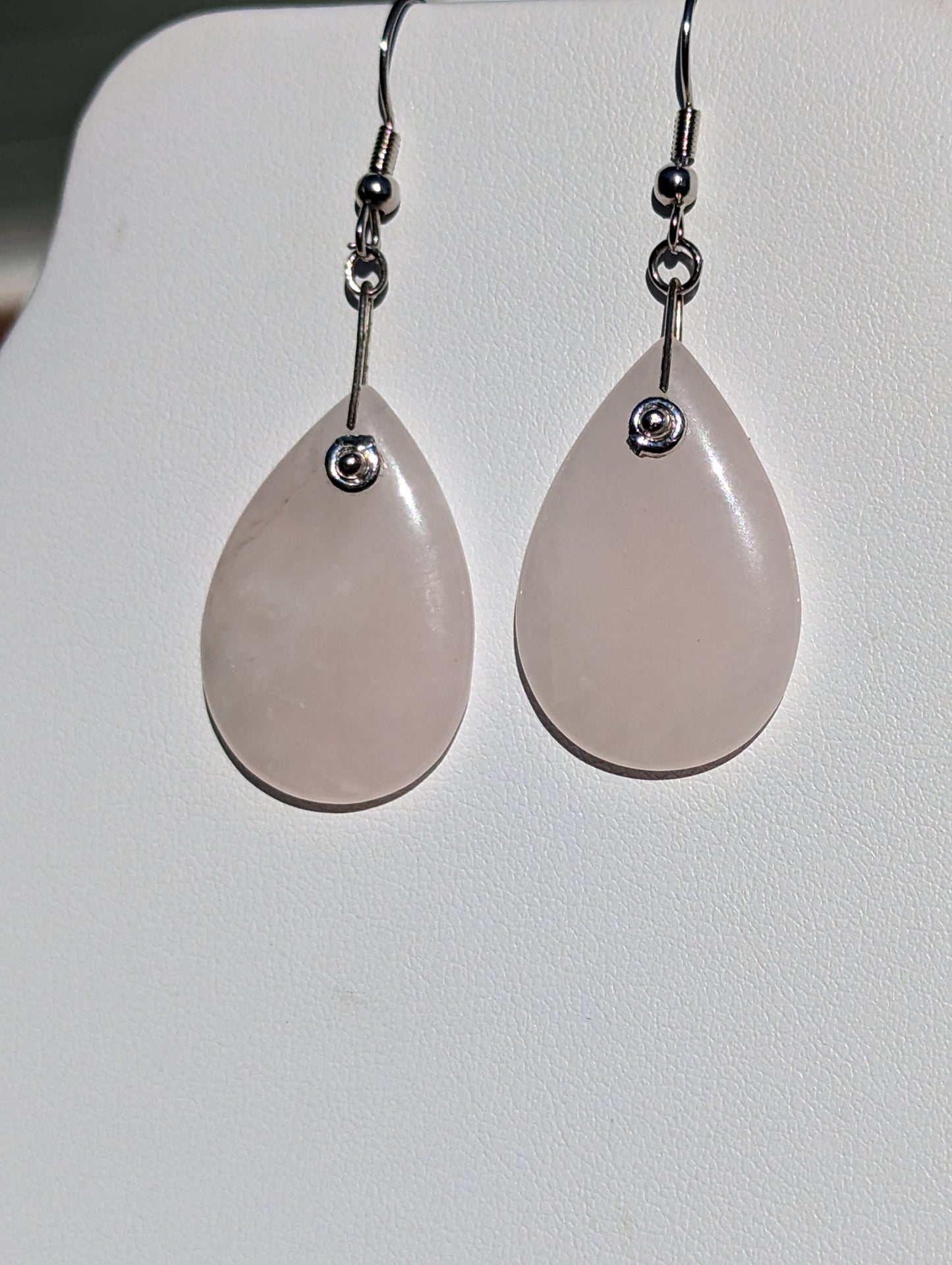 Rose Quartz Teardrop Earrings