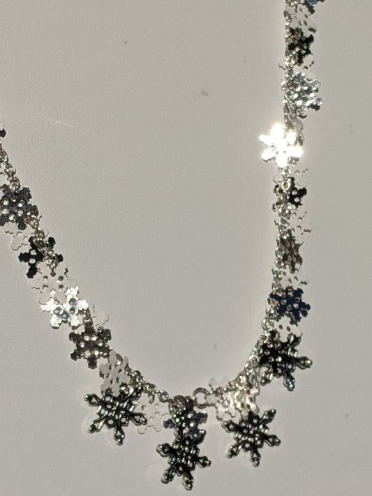 Snowflake Charm Choker Necklace
