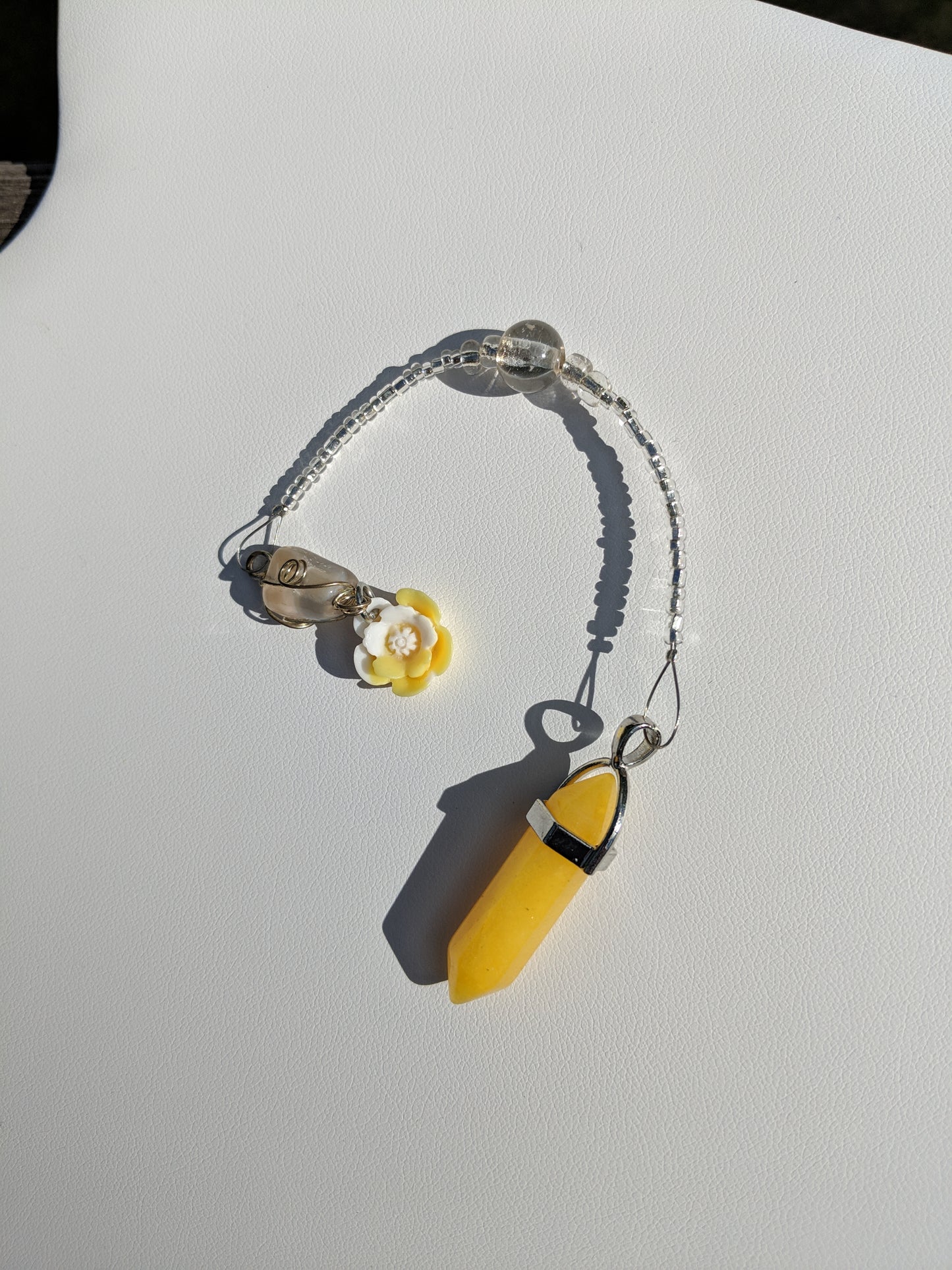 Sunshine Yellow Jade Pendulum (Reiki blessed)