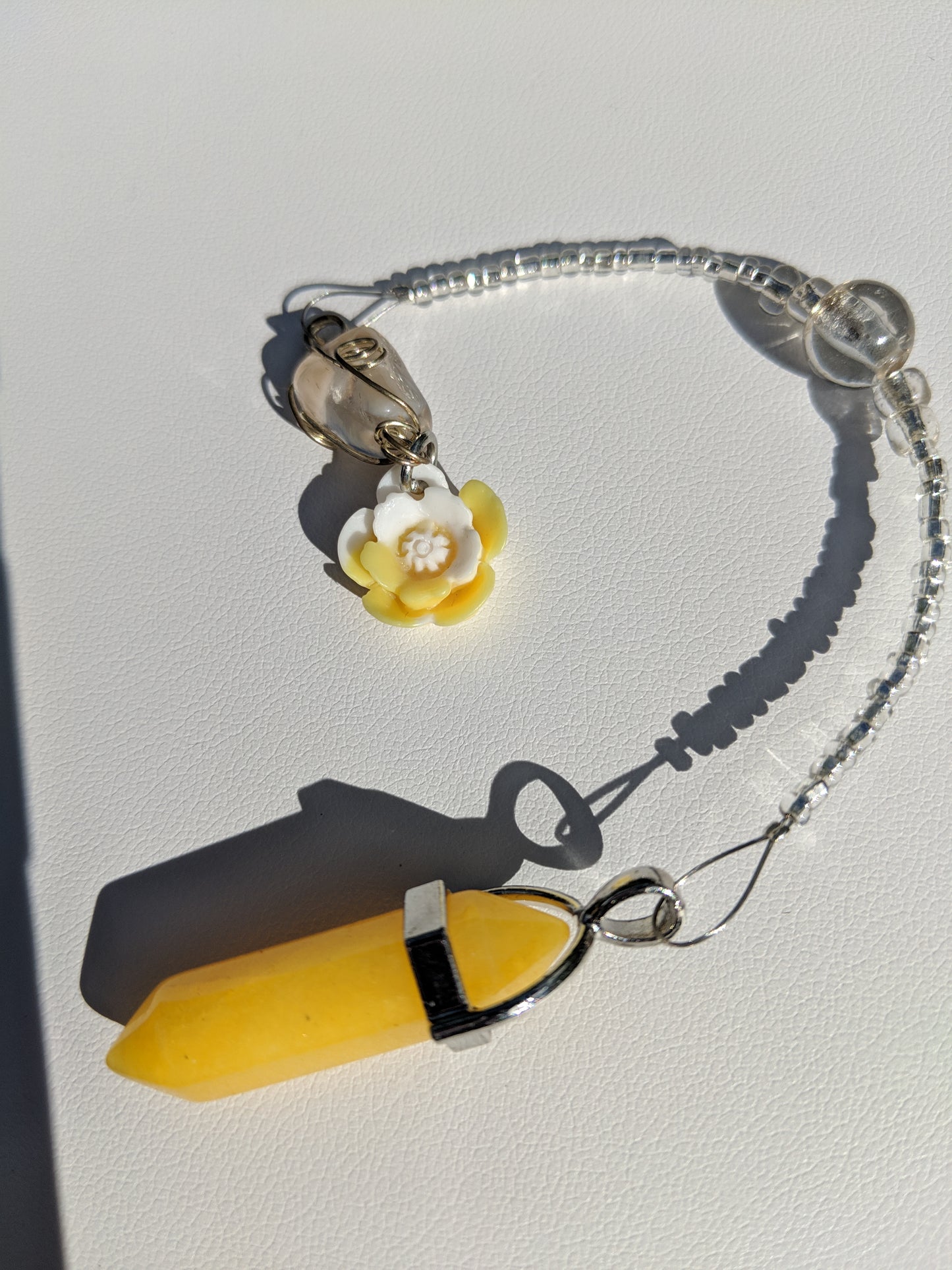 Sunshine Yellow Jade Pendulum (Reiki blessed)