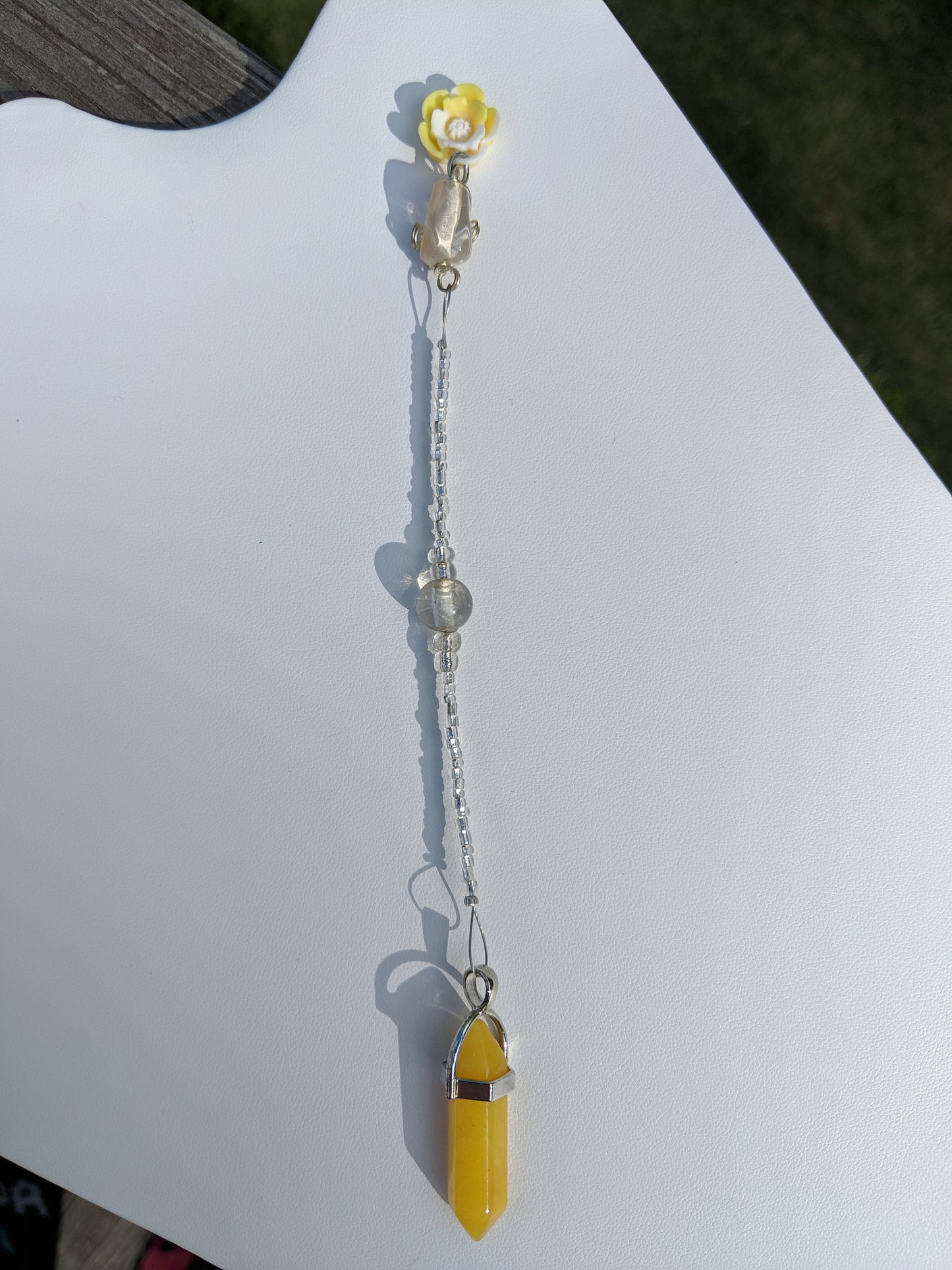 Sunshine Yellow Jade Pendulum (Reiki blessed)