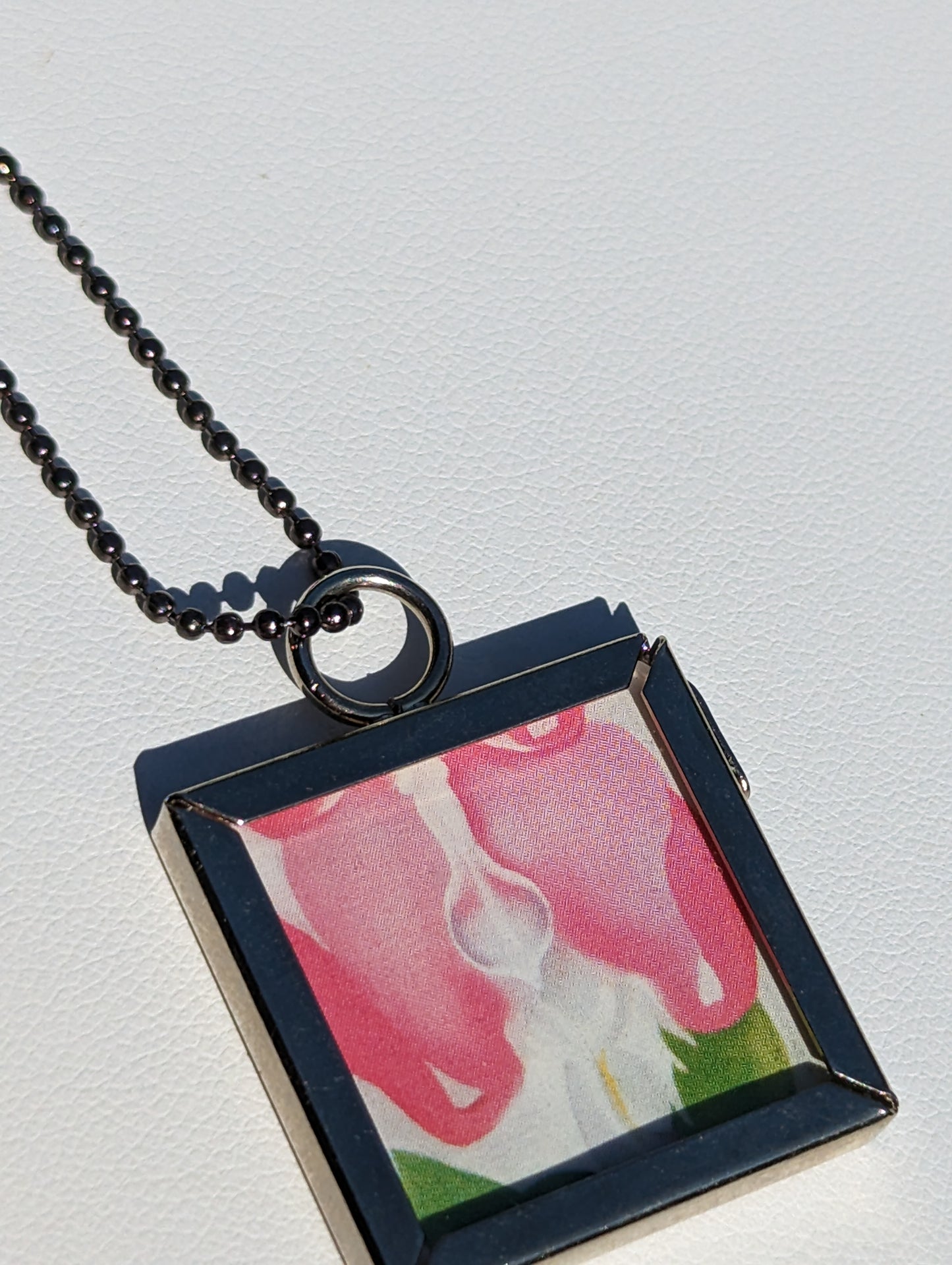 Pink and White Lilies Double-sided Pendant Keychain