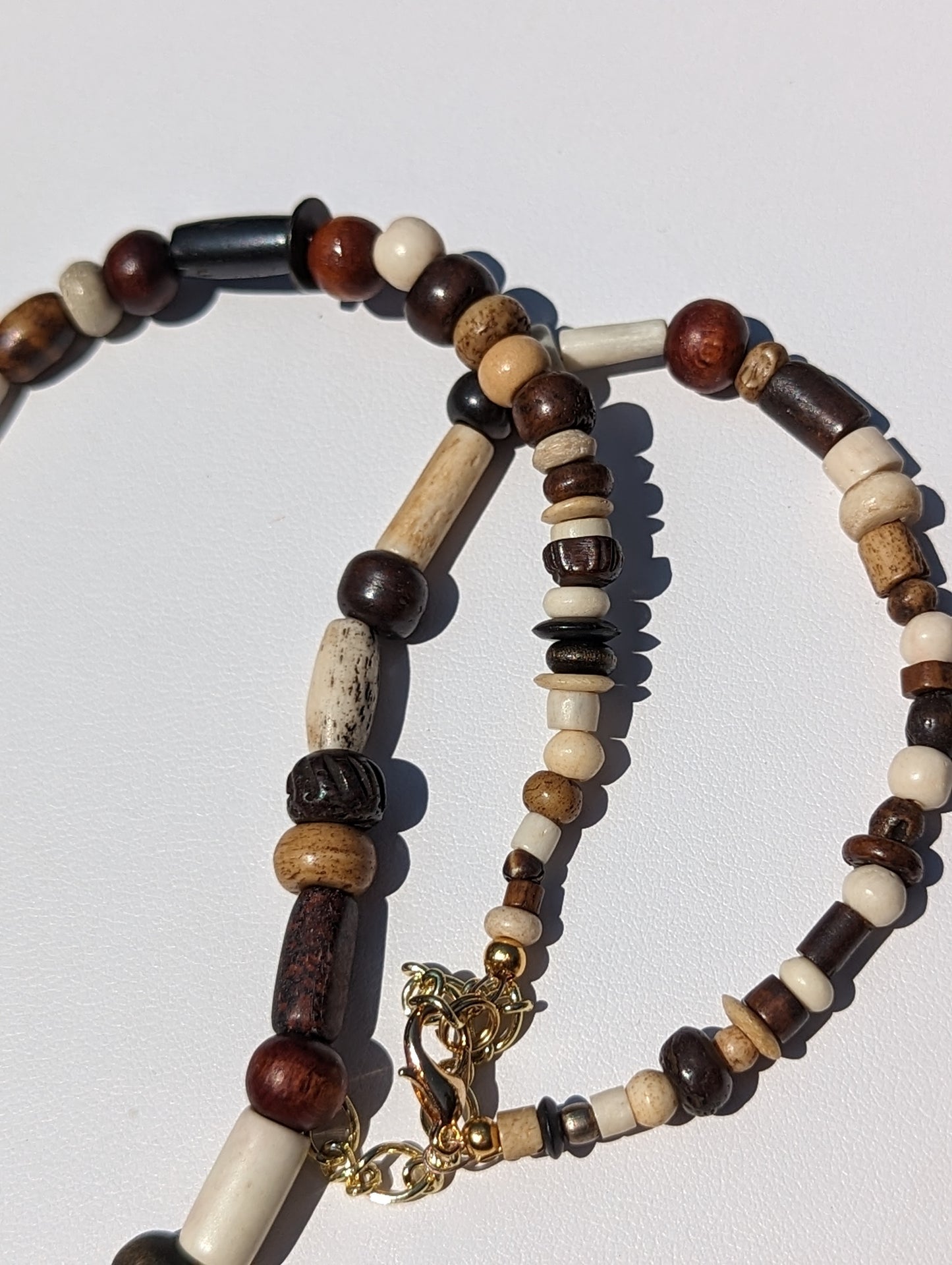 Cobra Jasper Pendant on Wooden Bead Necklace