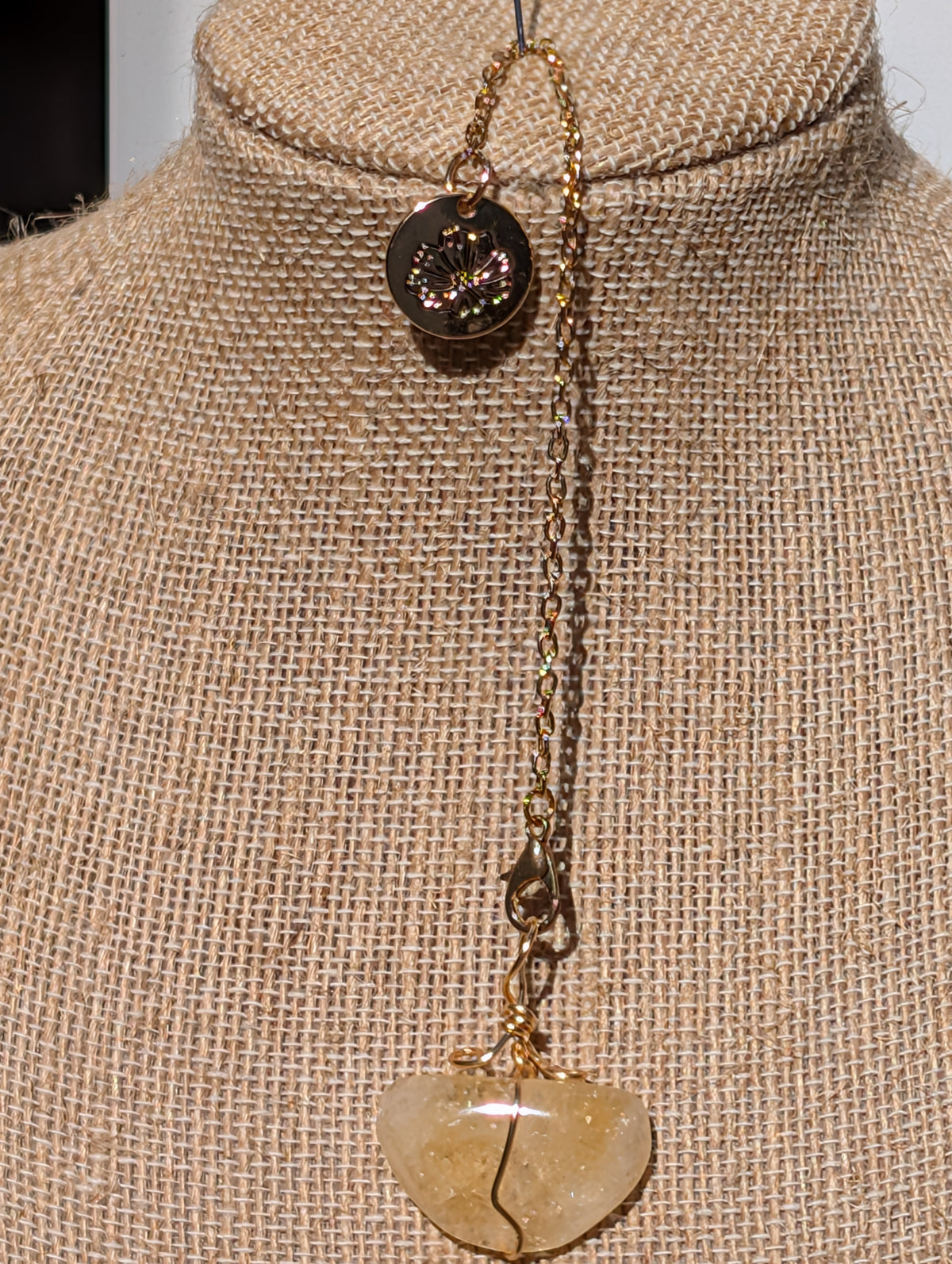 Wire-wrapped Citrine Cosmos Pendulum (reiki blessed)