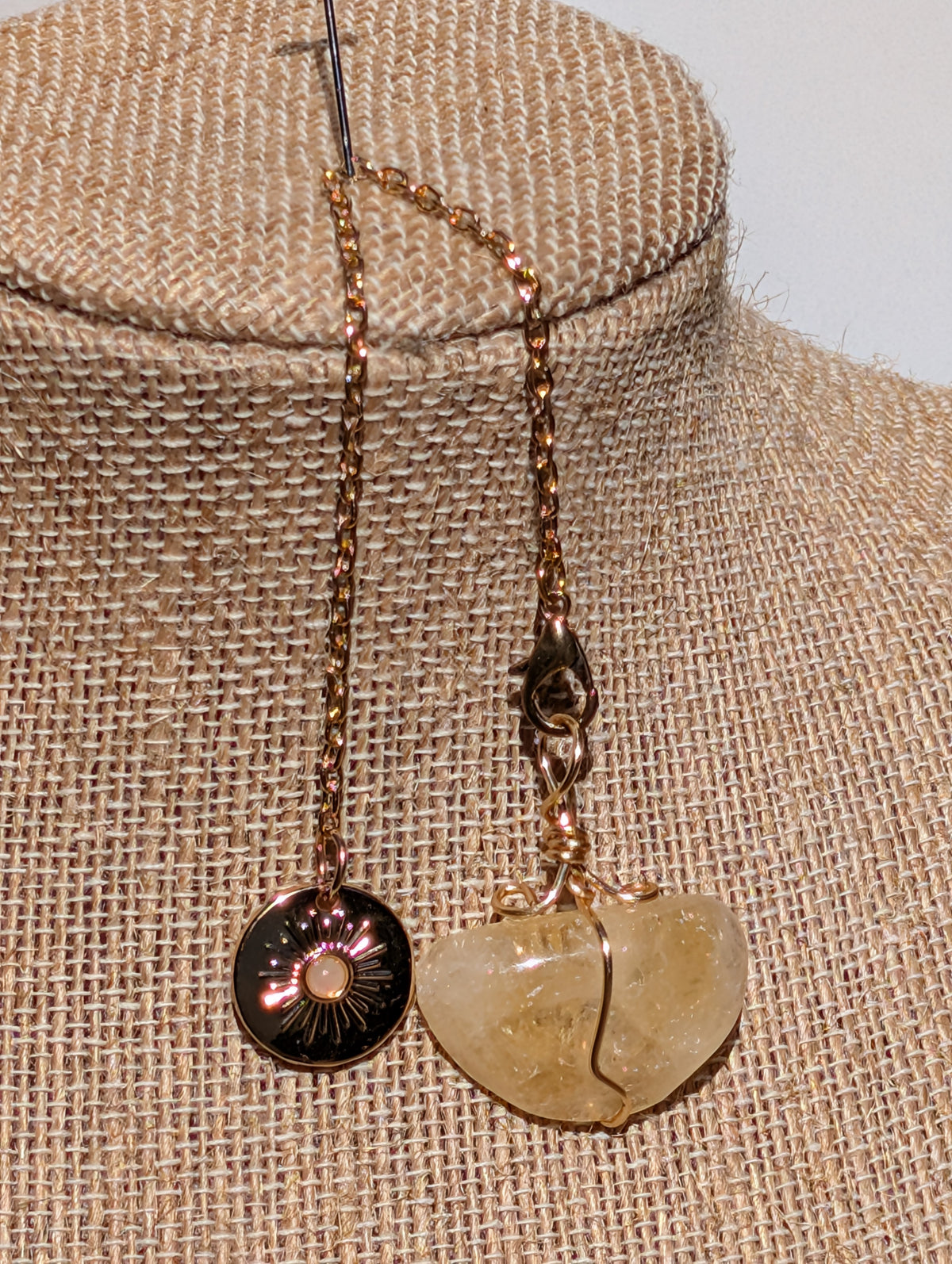 Wire-wrapped Citrine Cosmos Pendulum (reiki blessed)
