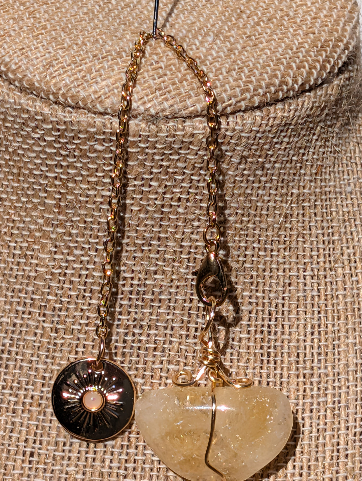 Wire-wrapped Citrine Cosmos Pendulum (reiki blessed)