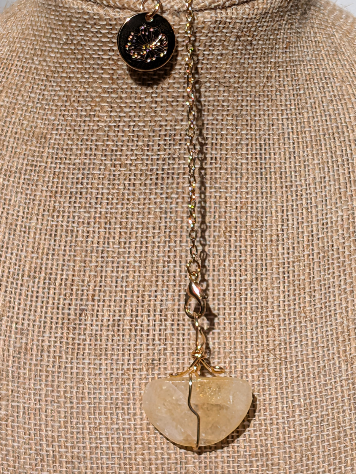 Wire-wrapped Citrine Cosmos Pendulum (reiki blessed)