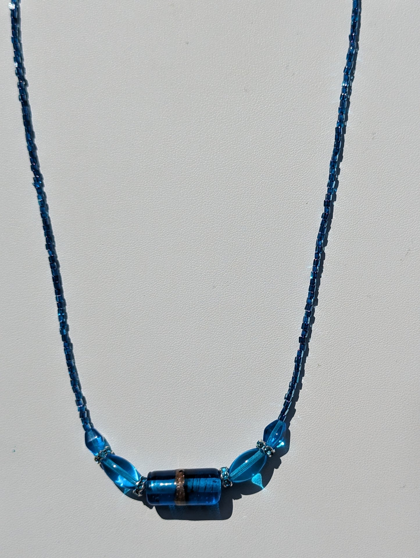 Shades of Aquamarine and Teal Beaded Necklace