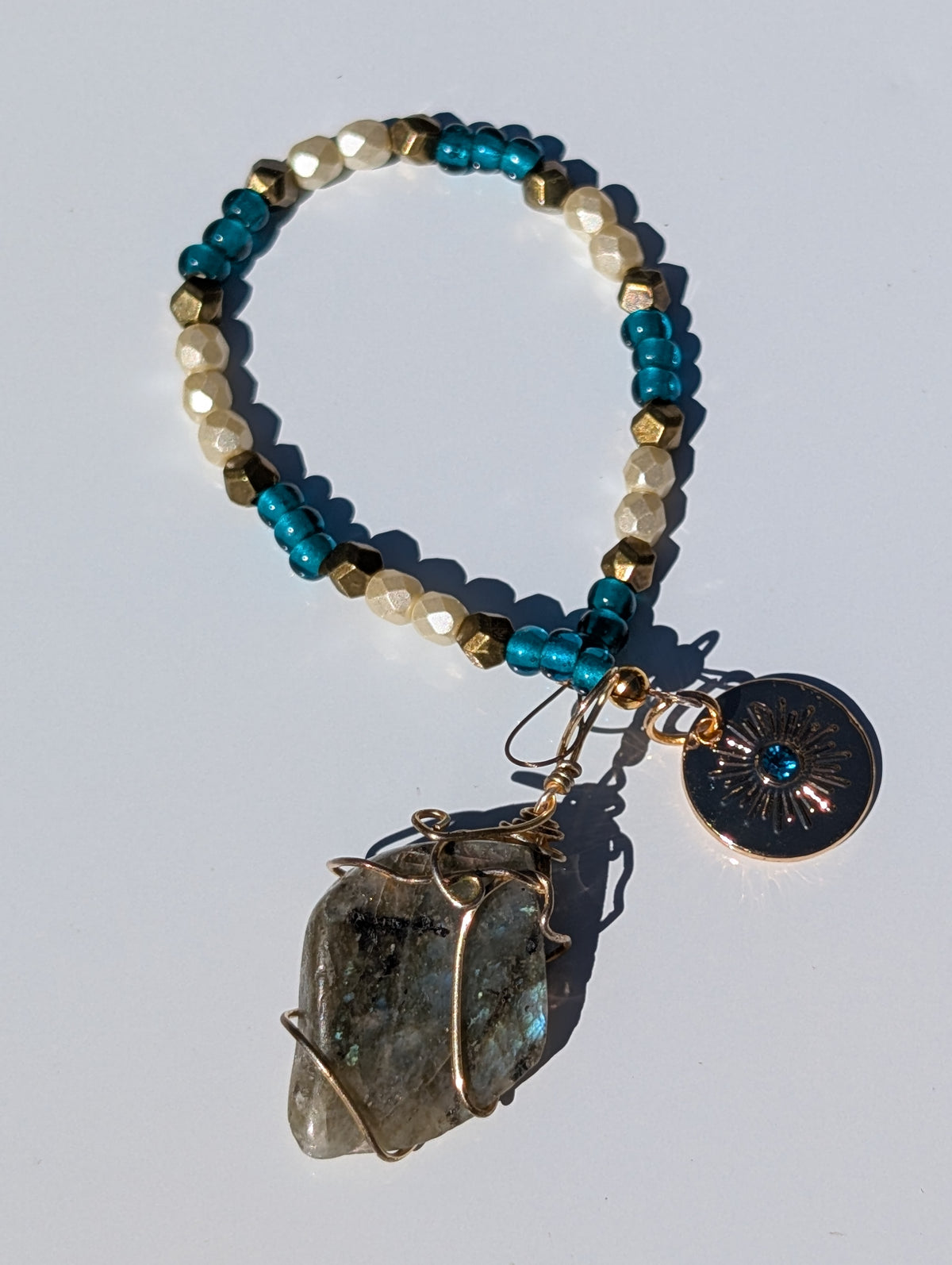Wire-wrapped Labradorite Pendulum (reiki charged)