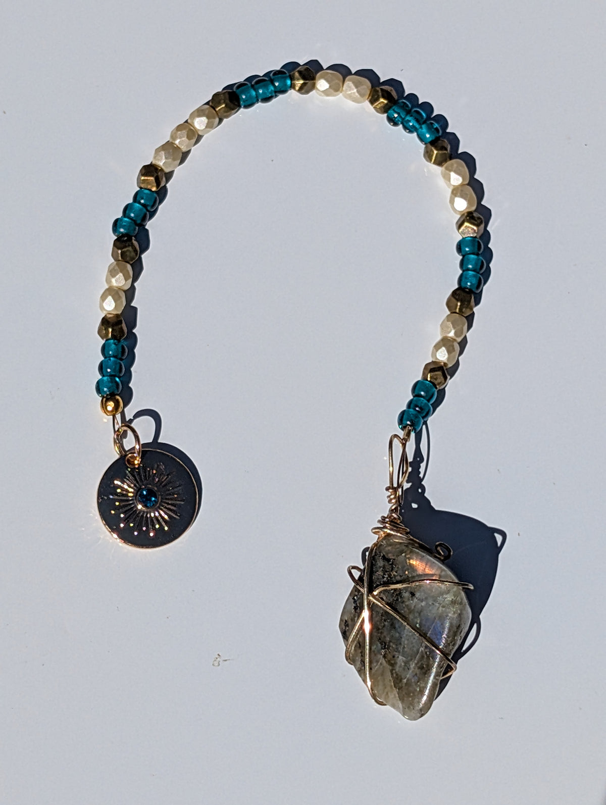 Wire-wrapped Labradorite Pendulum (reiki charged)
