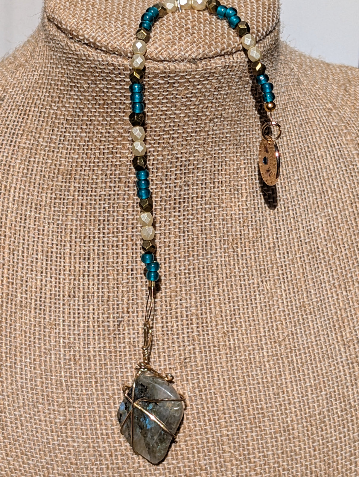 Wire-wrapped Labradorite Pendulum (reiki charged)
