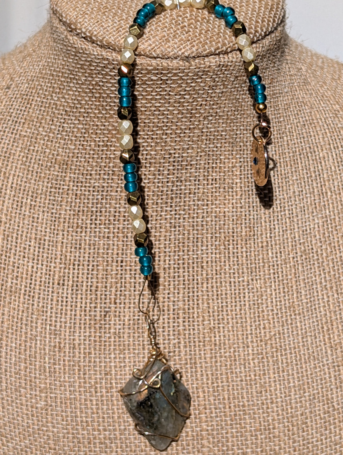 Wire-wrapped Labradorite Pendulum (reiki charged)