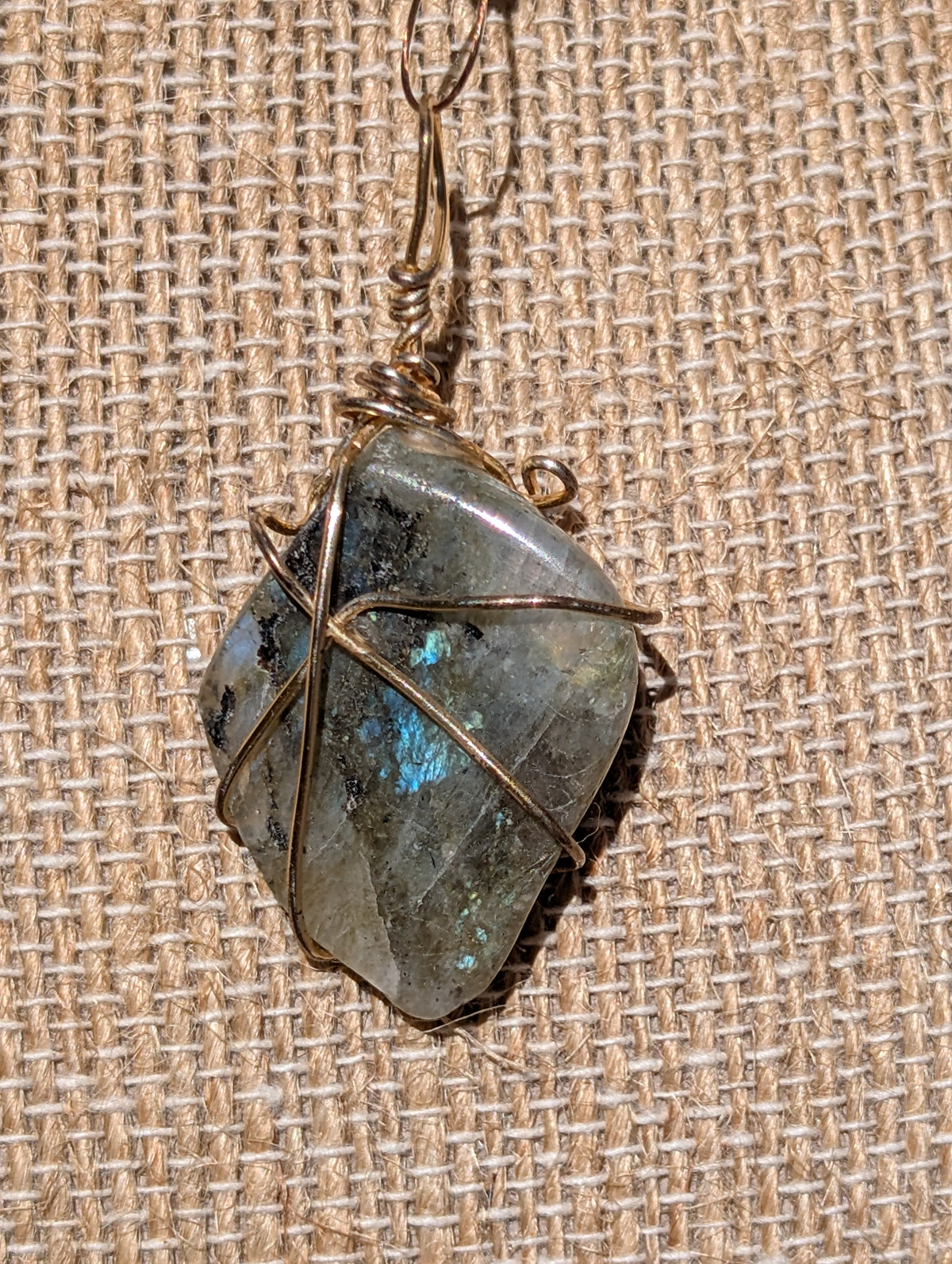 Wire-wrapped Labradorite Pendulum (reiki charged)