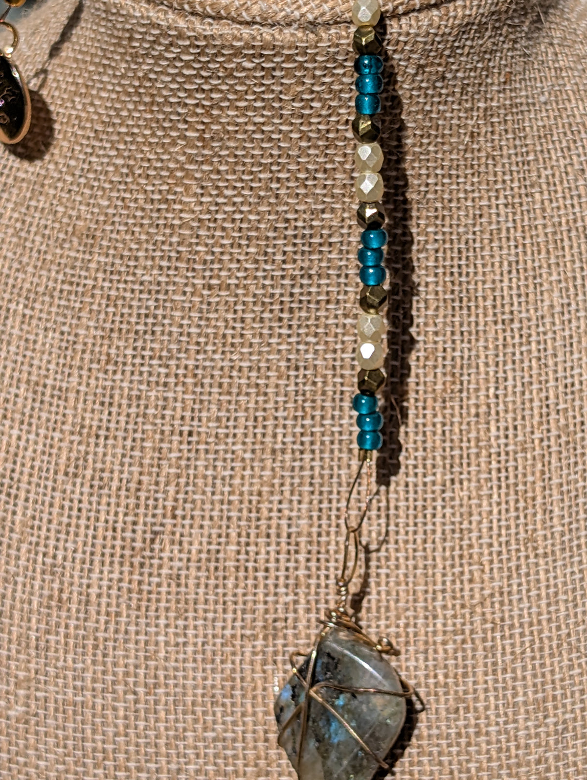 Wire-wrapped Labradorite Pendulum (reiki charged)