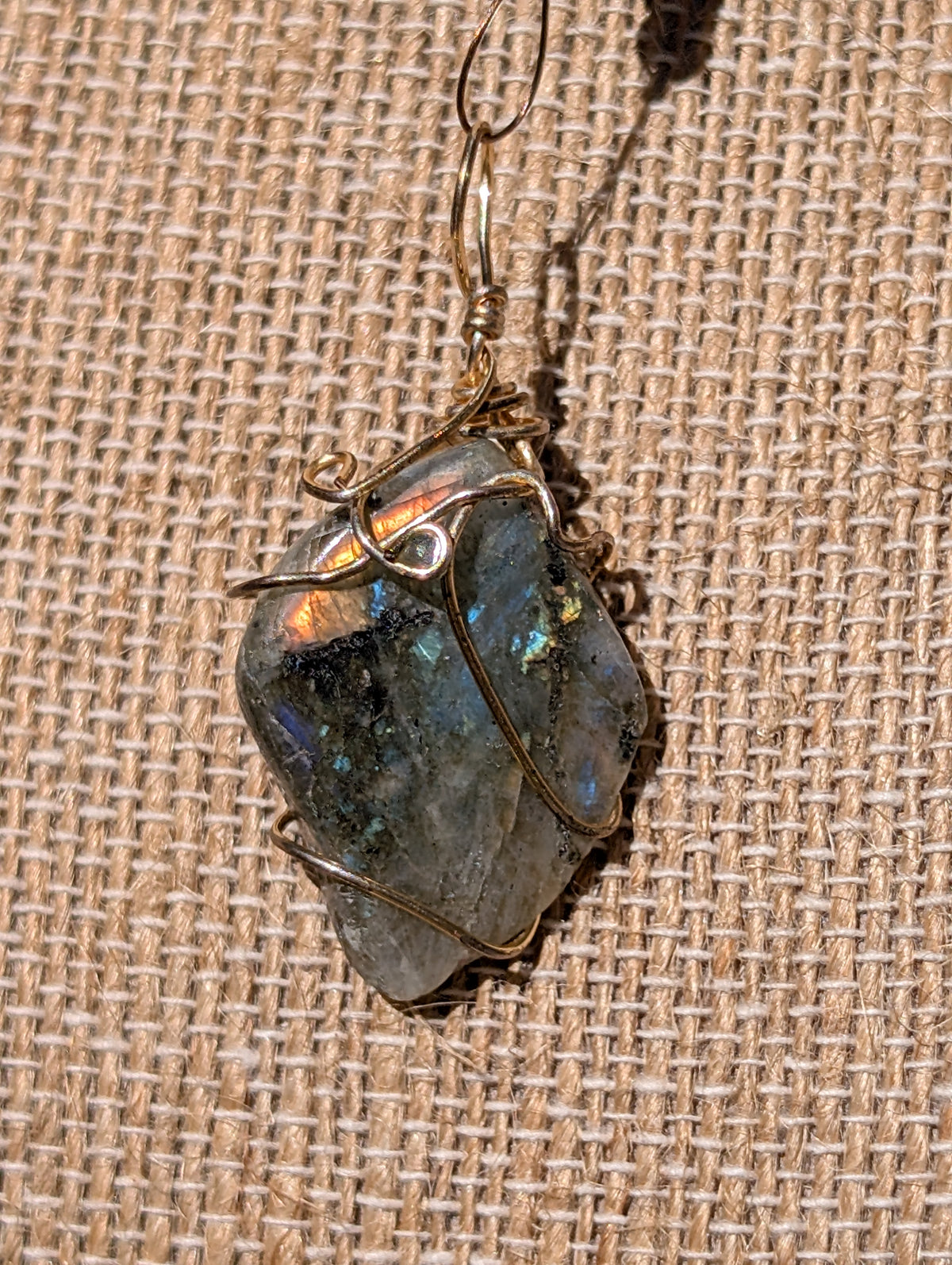 Wire-wrapped Labradorite Pendulum (reiki charged)
