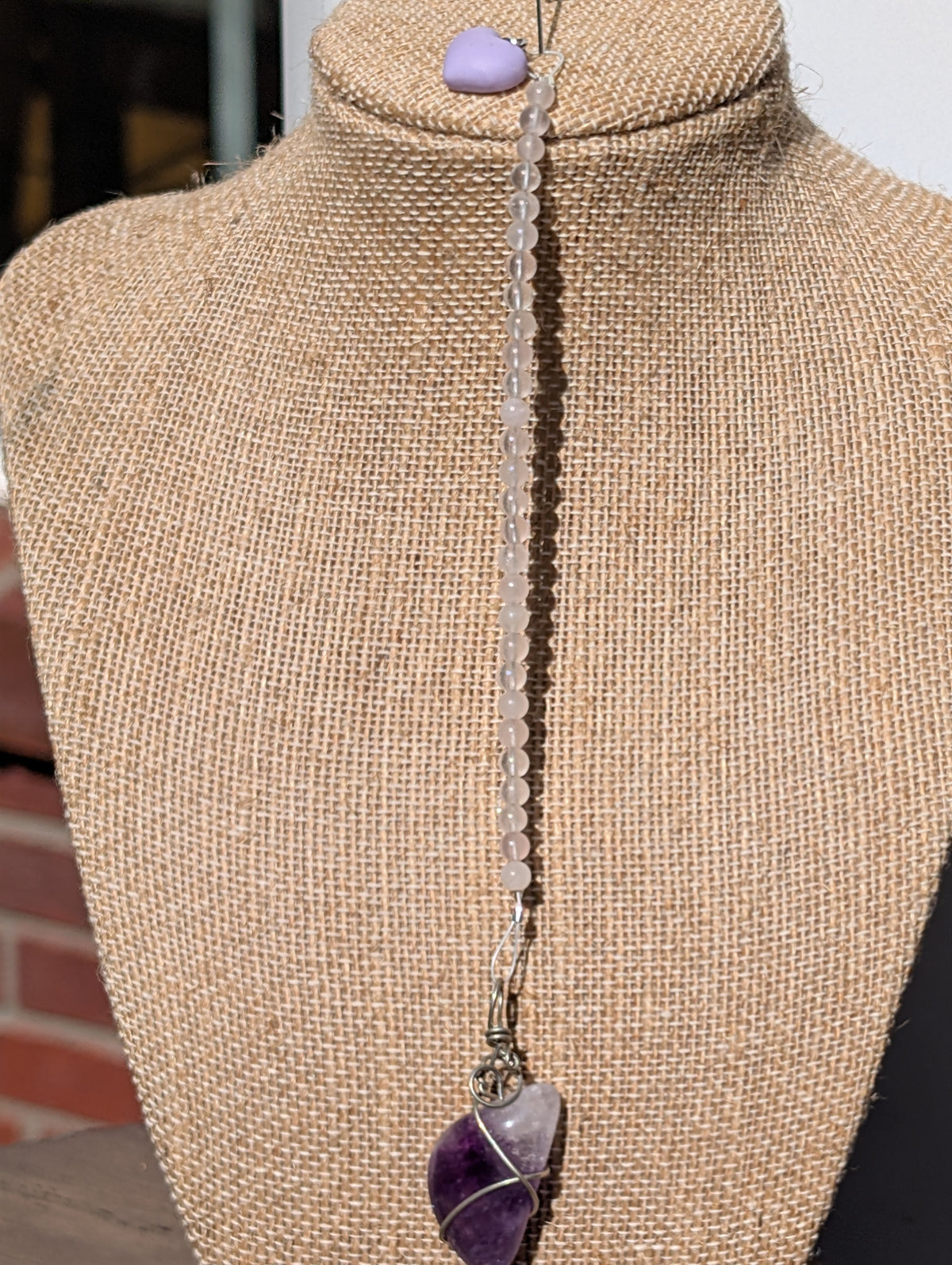 Wire-wrapped Amethyst Pendulum (reiki charged)
