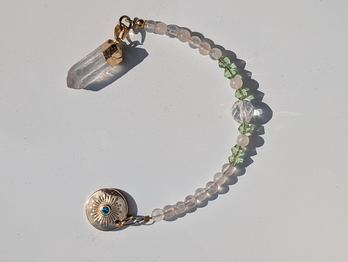 Daffodil Energy Clear Crystal Quartz Pendulum (reiki blessed)