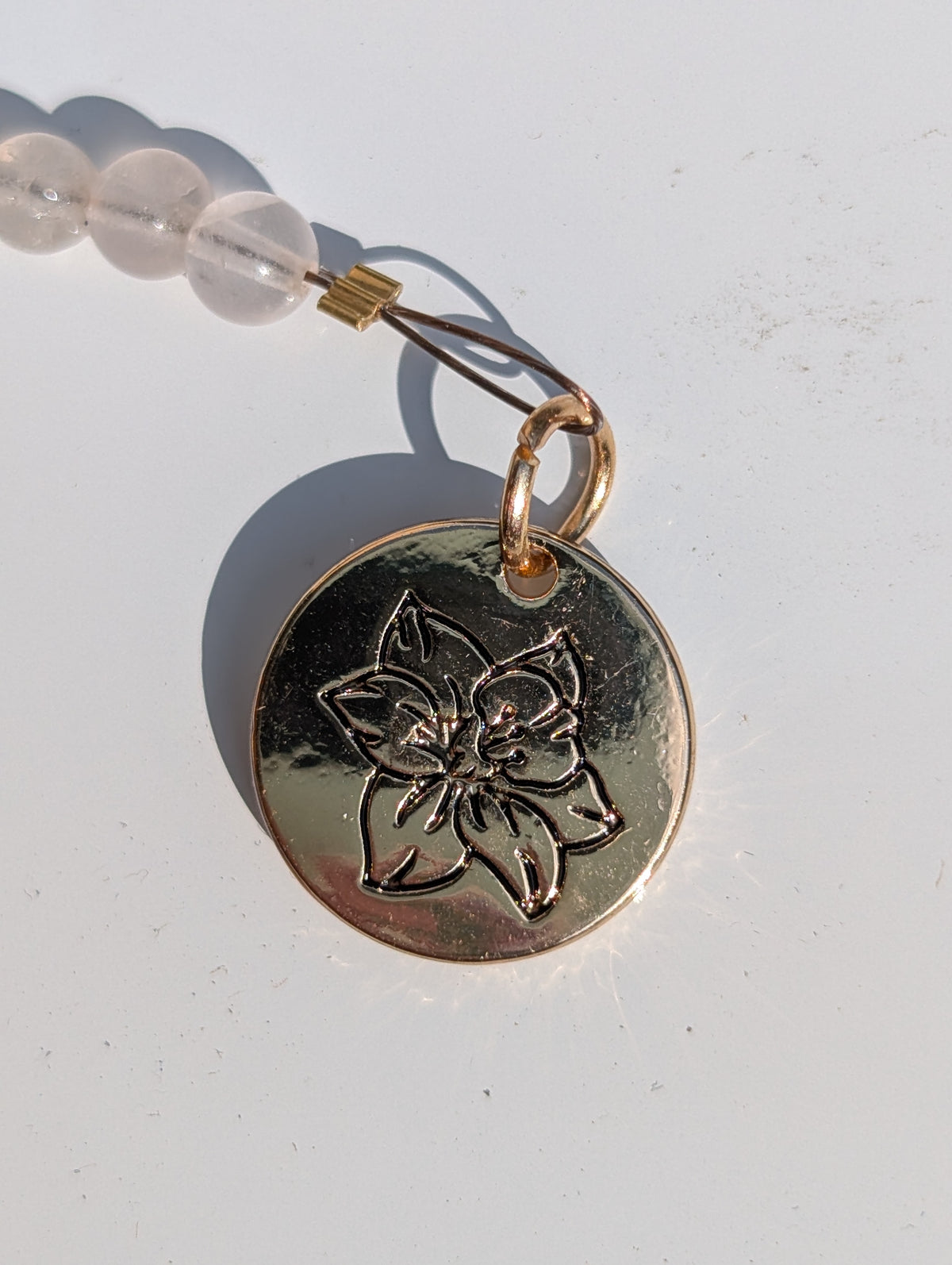 Daffodil Energy Clear Crystal Quartz Pendulum (reiki blessed)