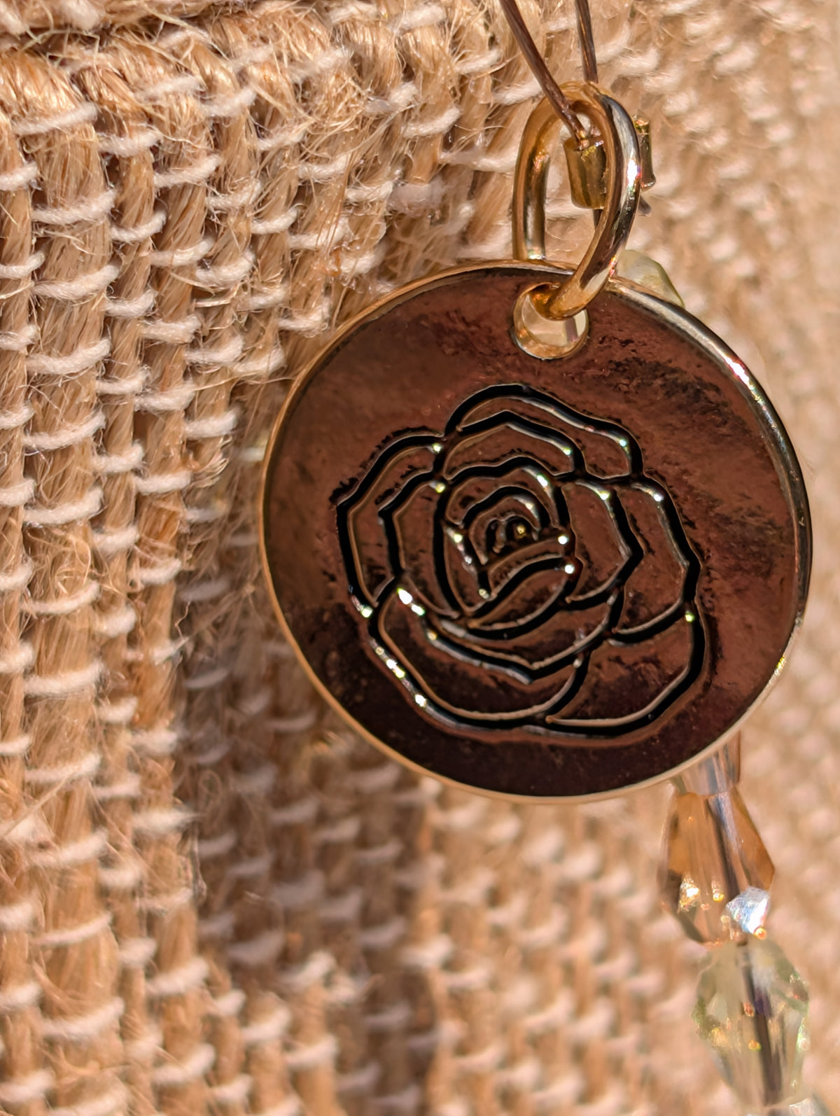 Tangerine Quartz and Rose Pendulum (reiki blessed)
