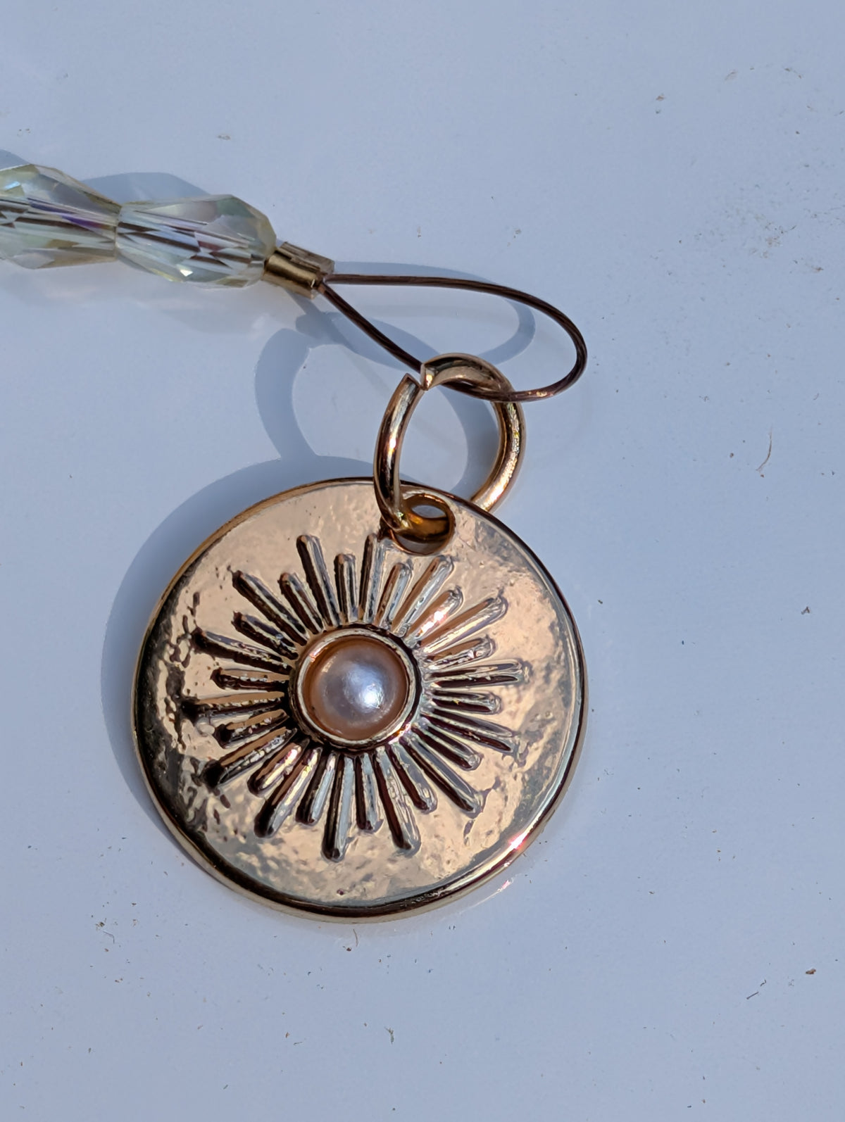 Tangerine Quartz and Rose Pendulum (reiki blessed)