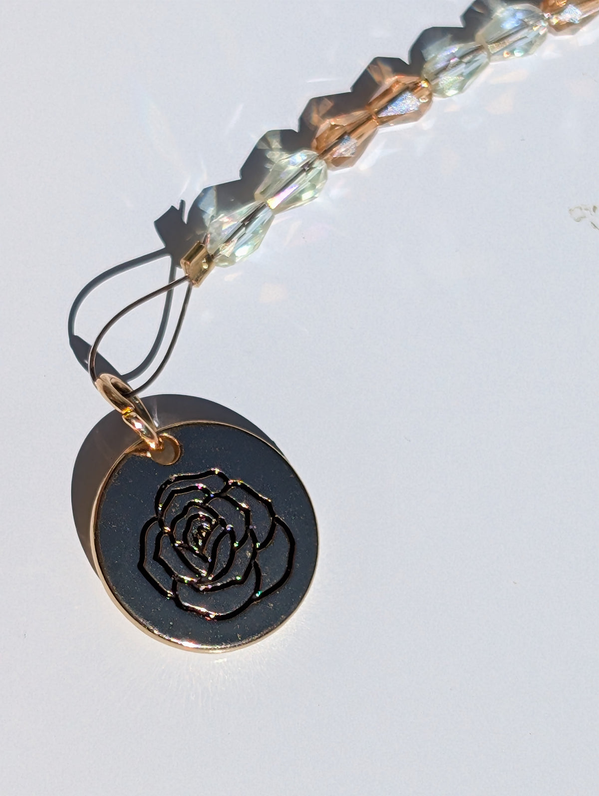 Tangerine Quartz and Rose Pendulum (reiki blessed)