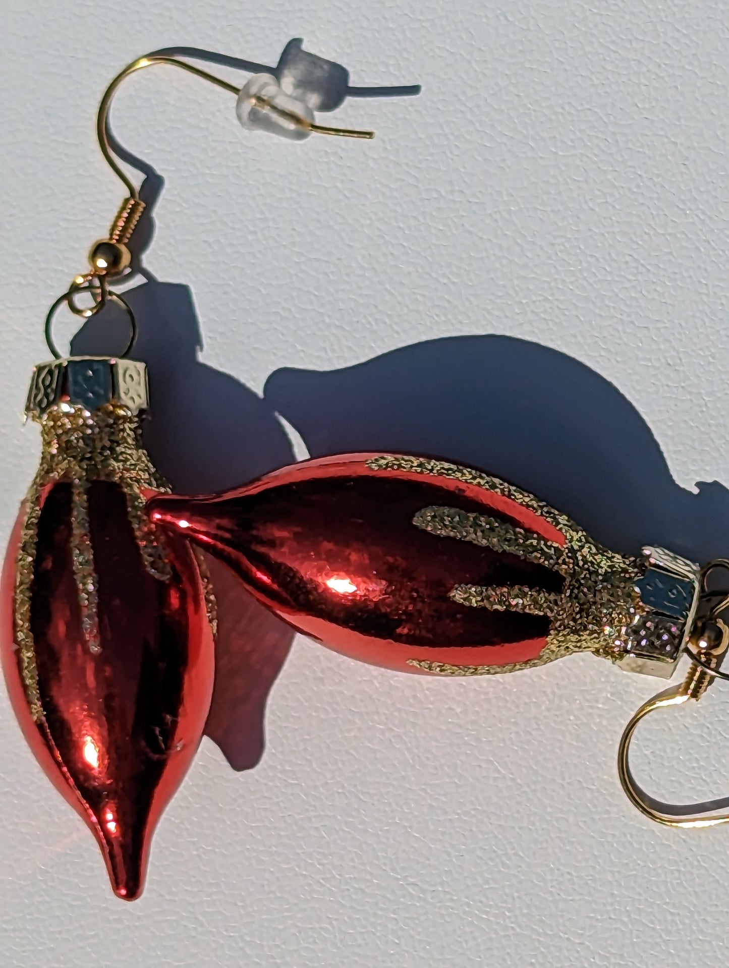 Vintage Candle-drop Red Christmas Ornament Earrings